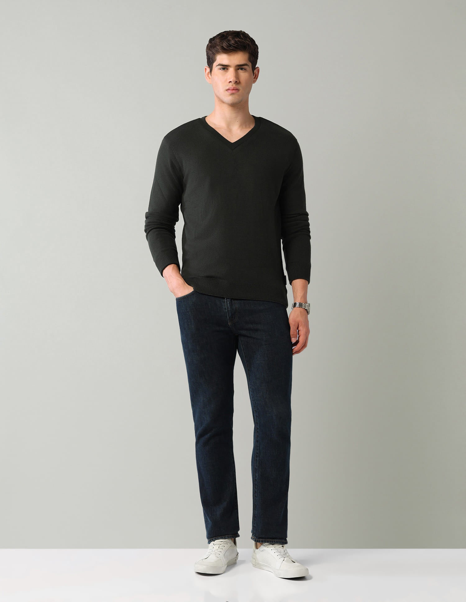 Solid Mens Sweater