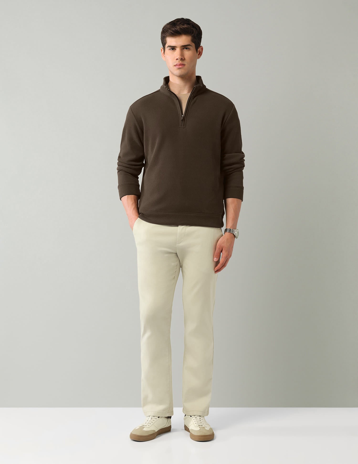 Textured Regular Fit Sweatshirt