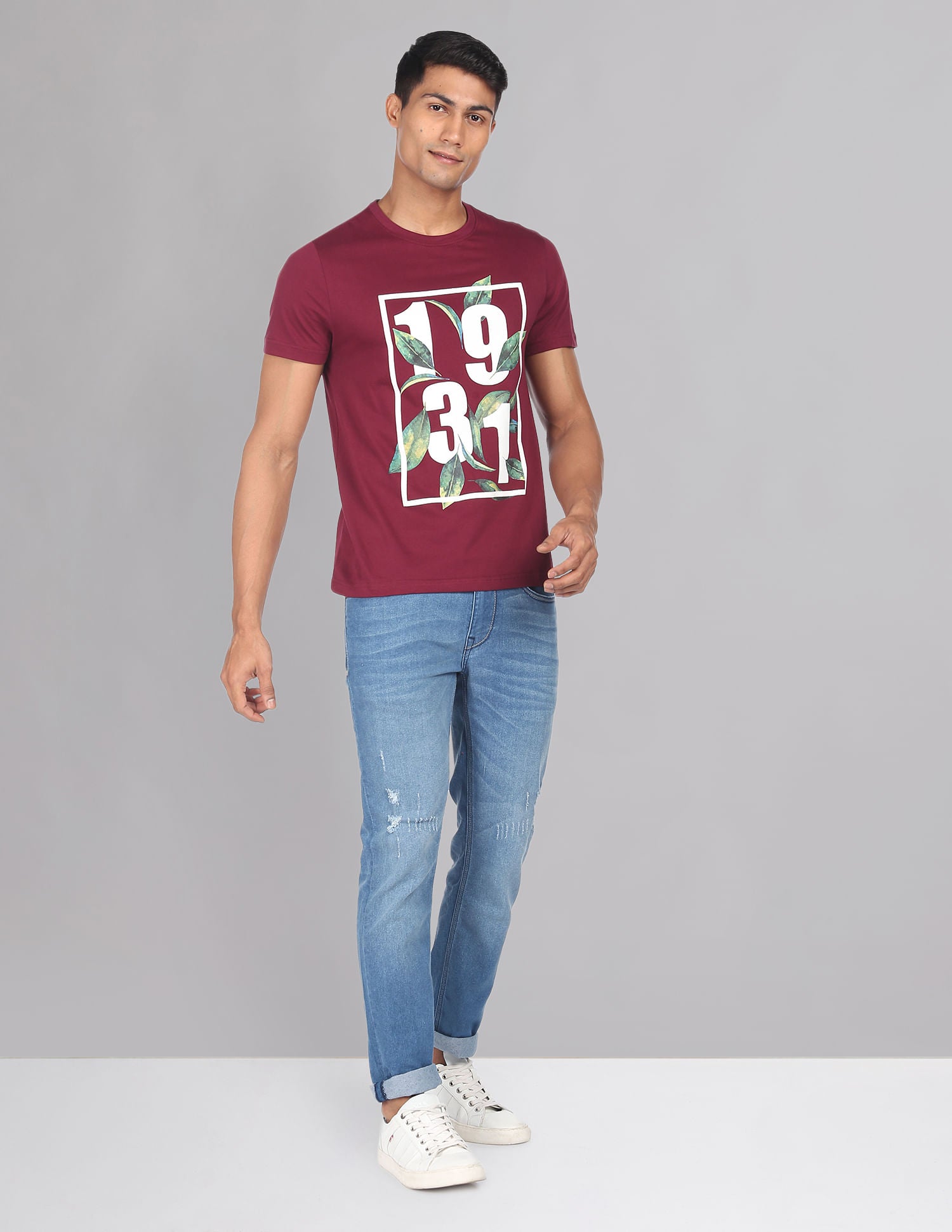 Art-Coded Graphic Print Cotton T-Shirt