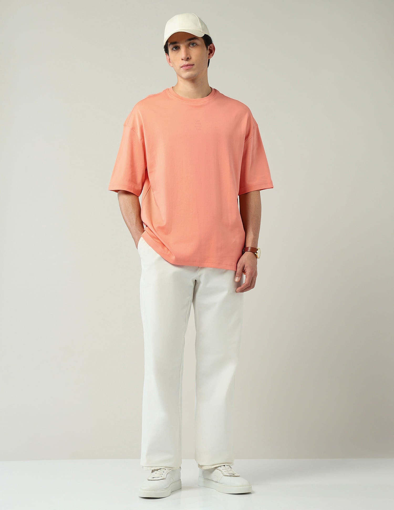 Street-Style Oversized Fit Solid T-Shirt