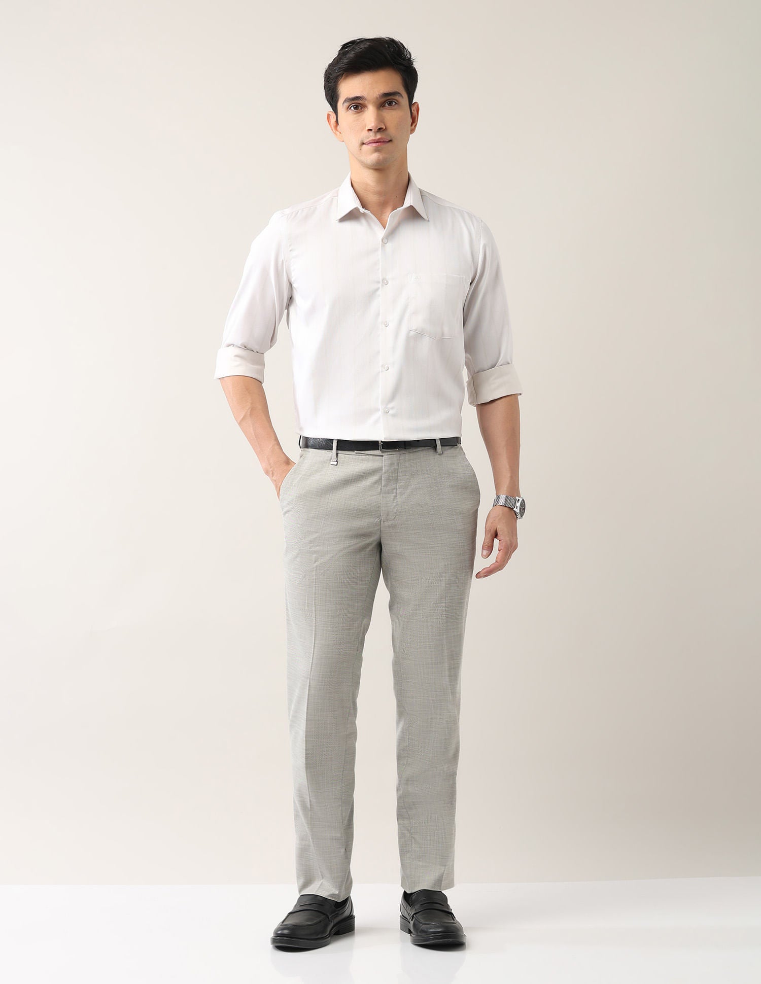 Everyday Wear Slim Fit Smart Flex Formal Trousers