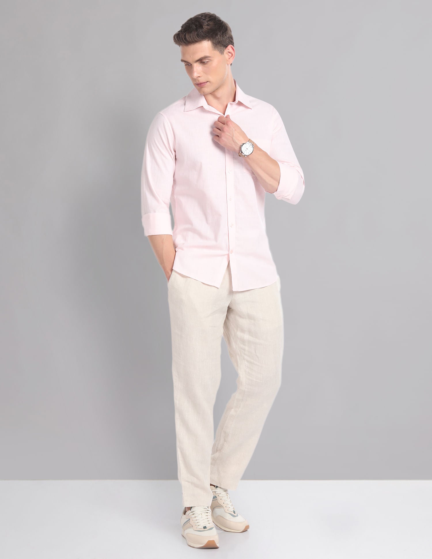 Playfully Patterned Slim Fit Summer Shirt