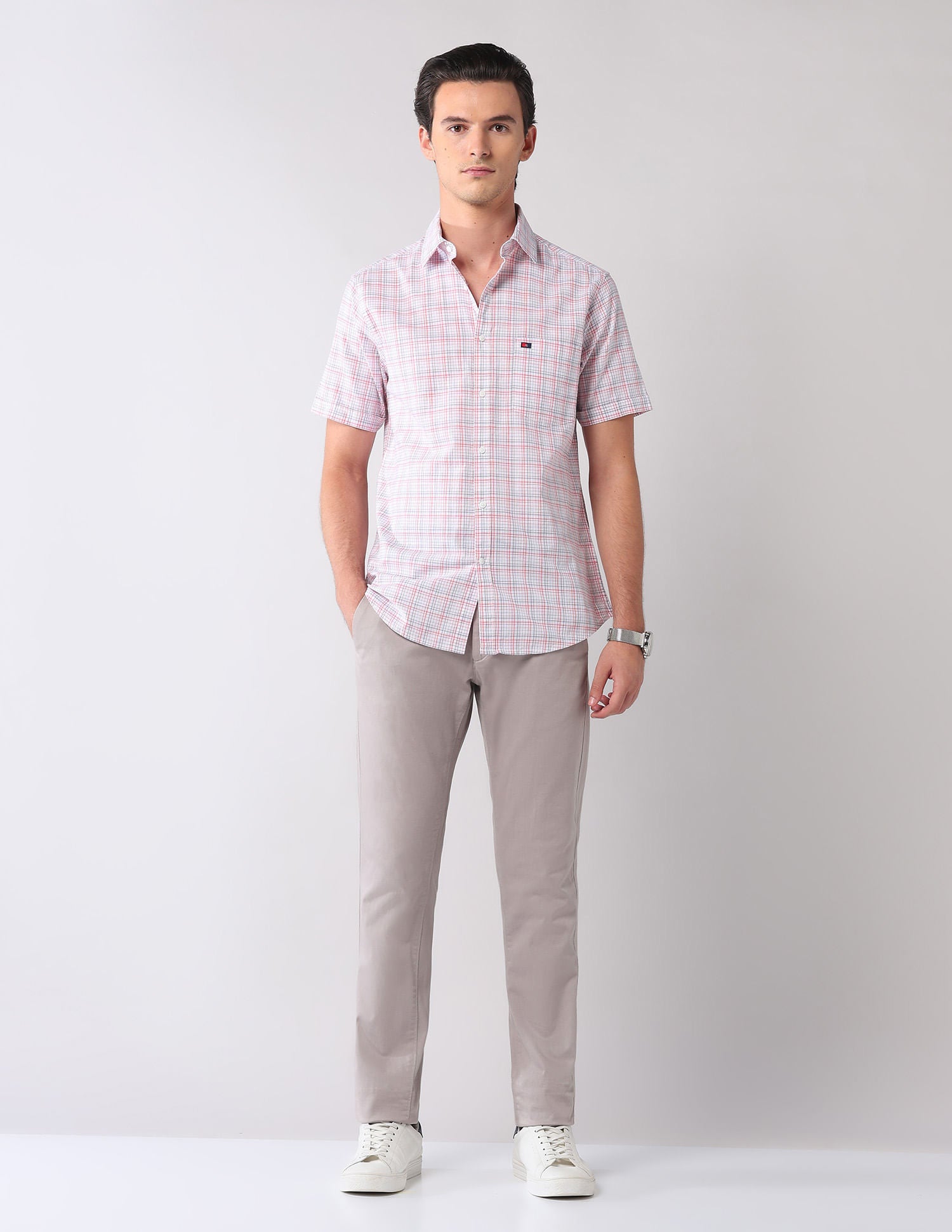 City Chronicles Modern Slim Fit Tartan Checked Shirt