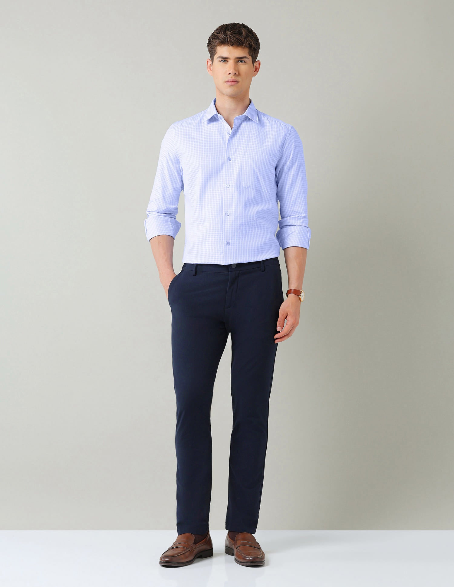 Micro Checked Dobby Weave Regular Fit Shirt