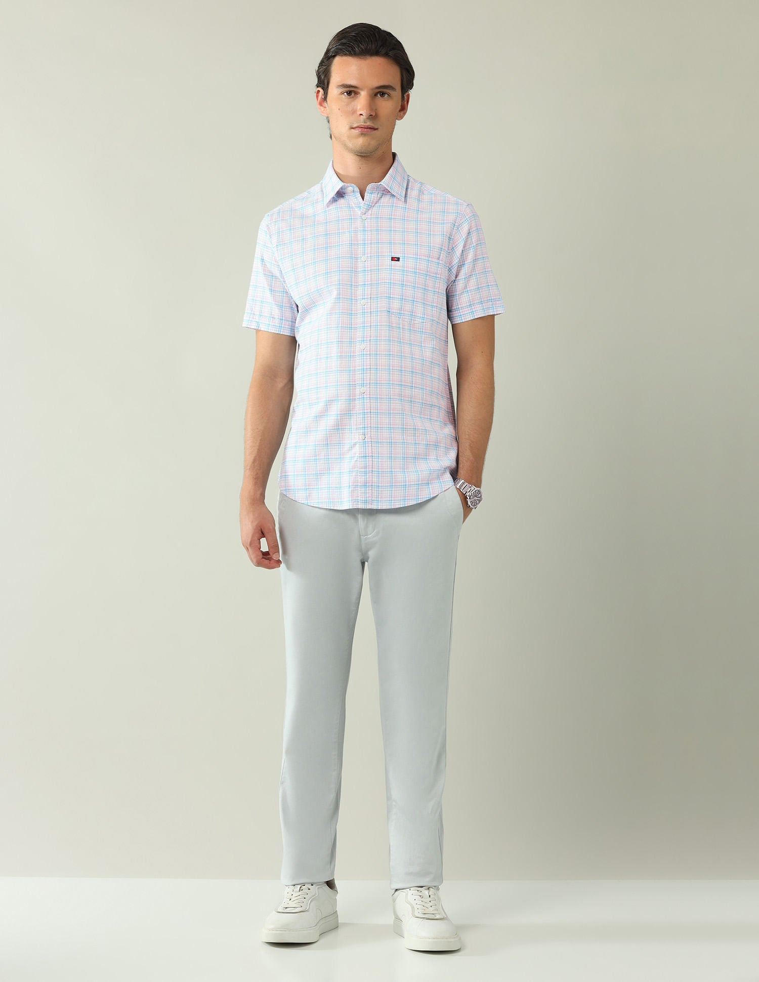 City Chronicles Modern Slim Fit Tartan Checked Shirt