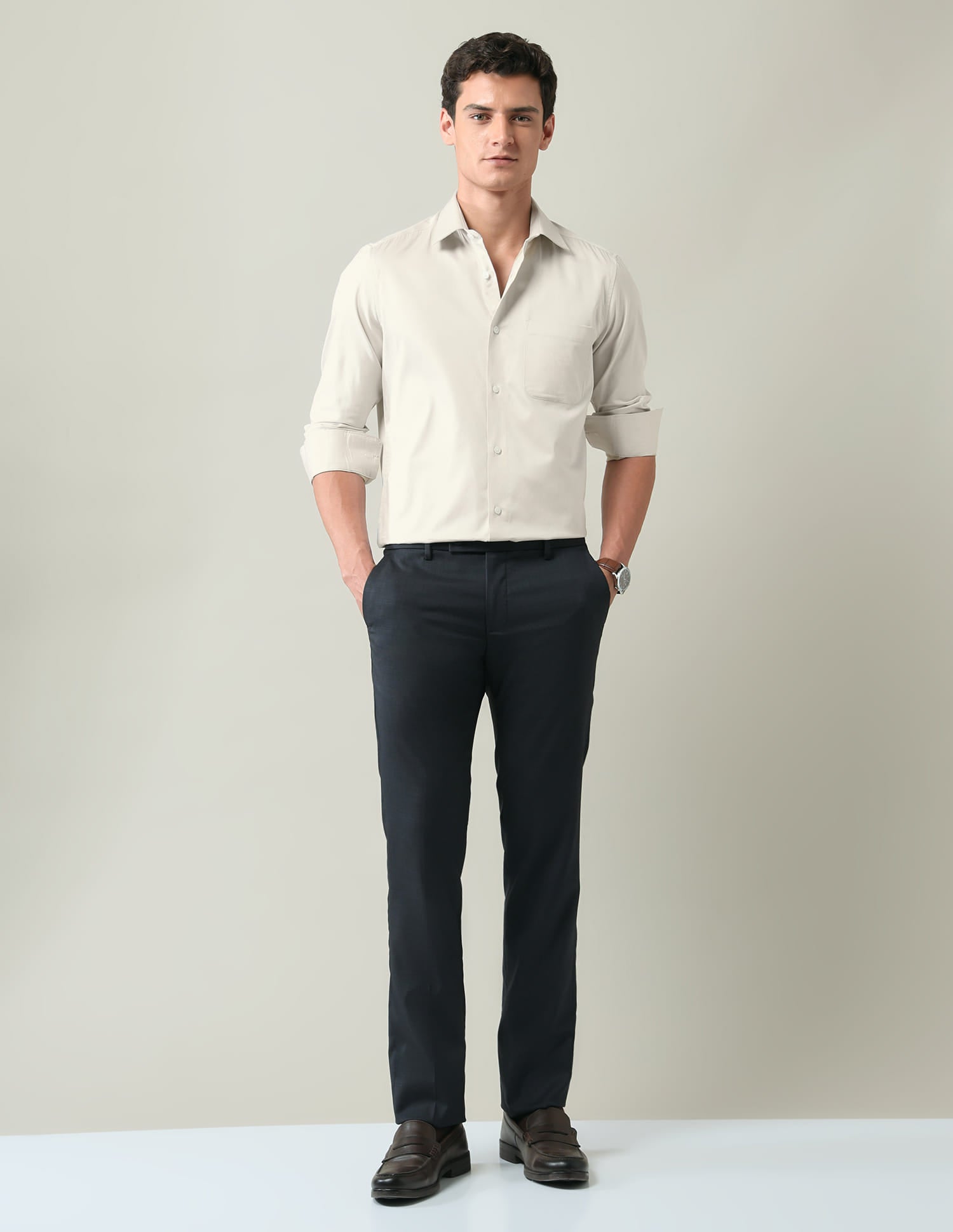Solid Regular Fit Satin Shirt