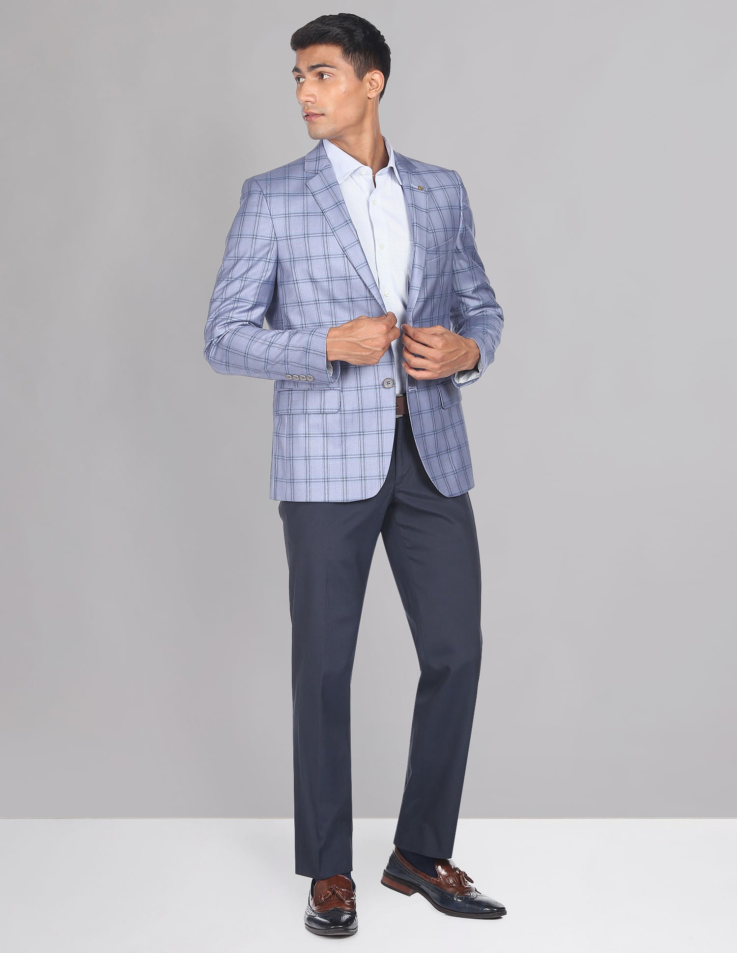 Tartan Check Twill Blazer