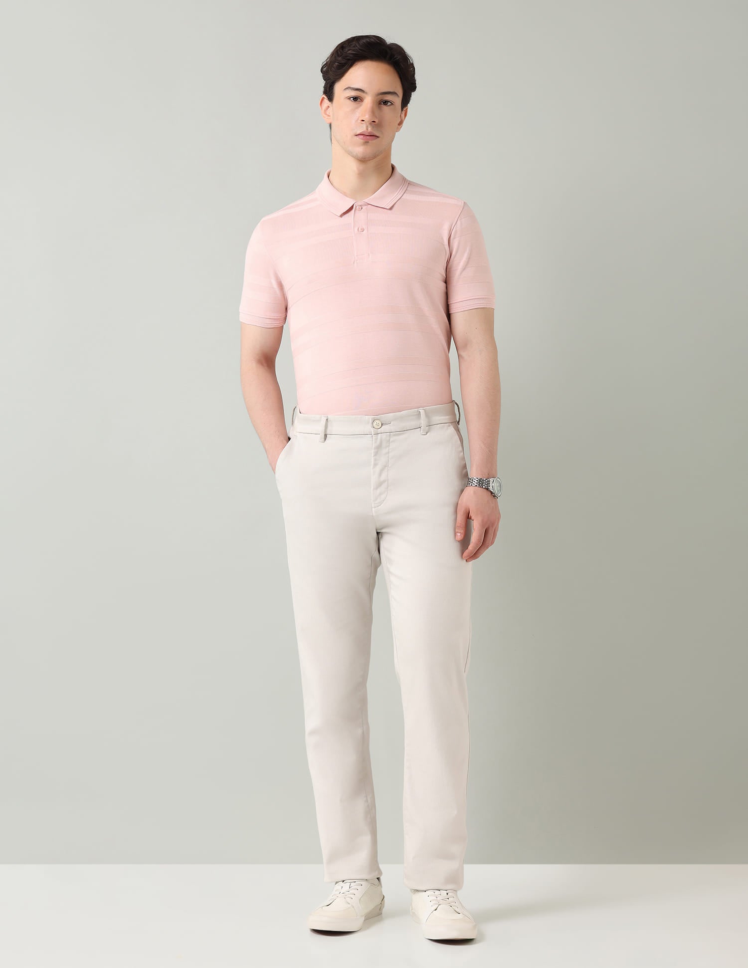 Horizontal Striped Regular Fit Polo Shirt