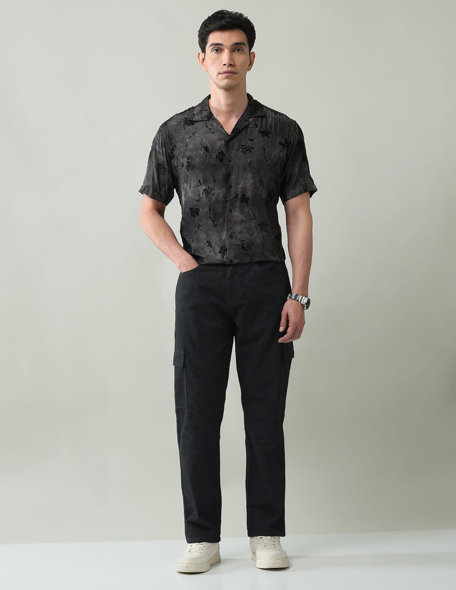 Textured Comfort Fit Cargos