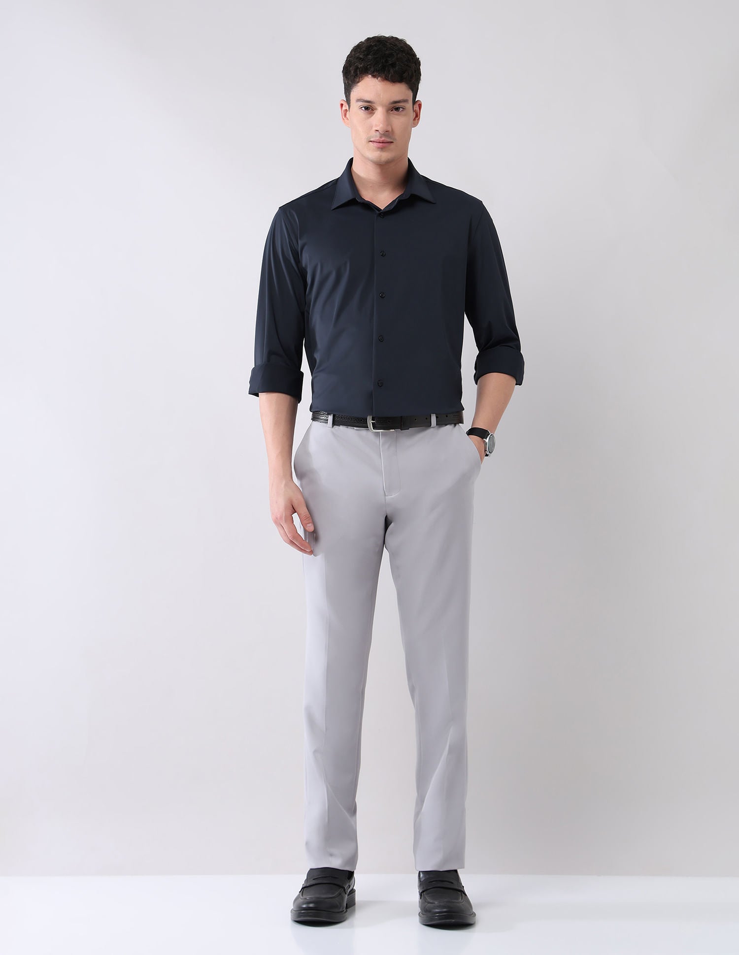 Stylish Hypermove Solid Shirt