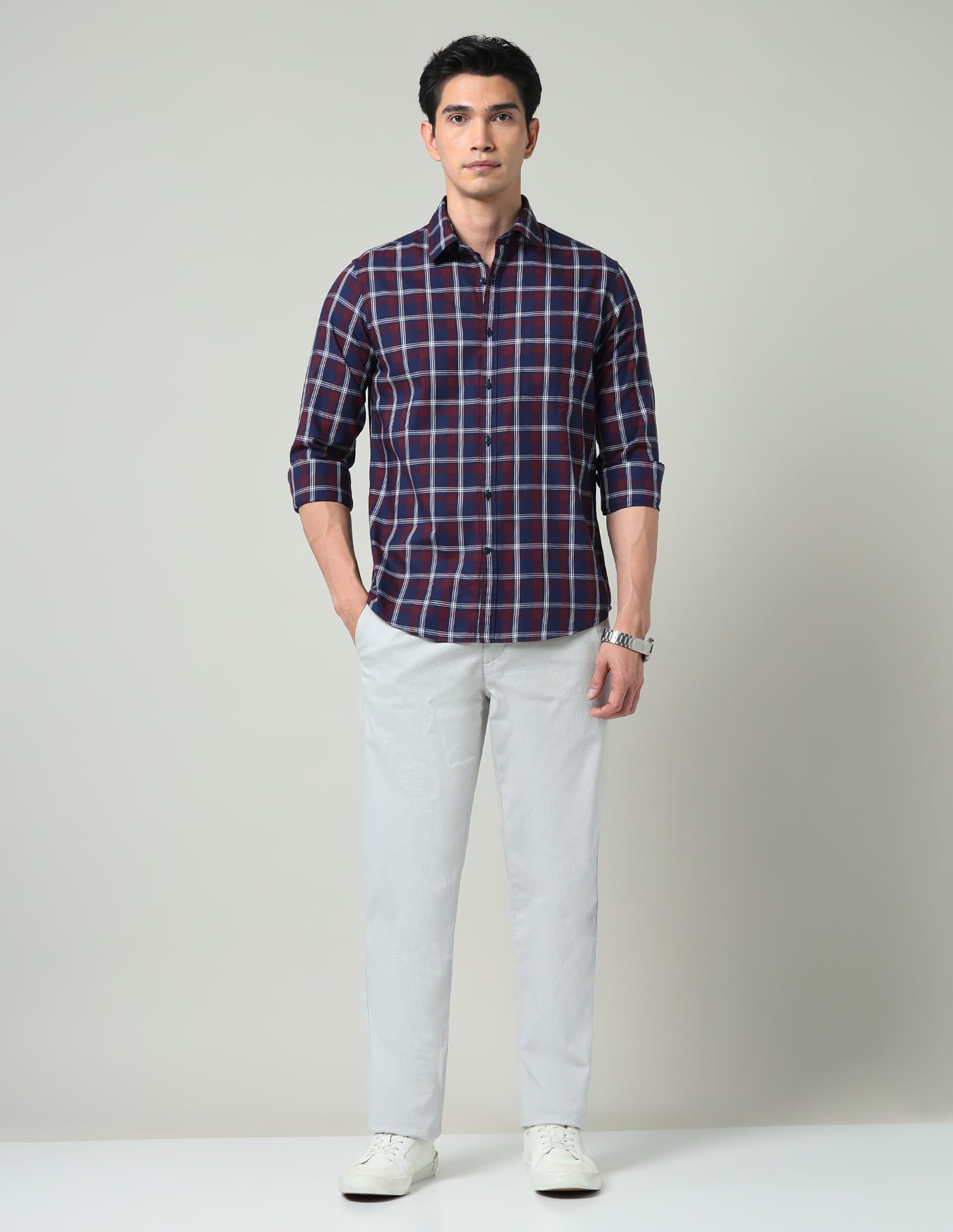 Wardrobe Essential Tartan Checked Slim Fit Shirt