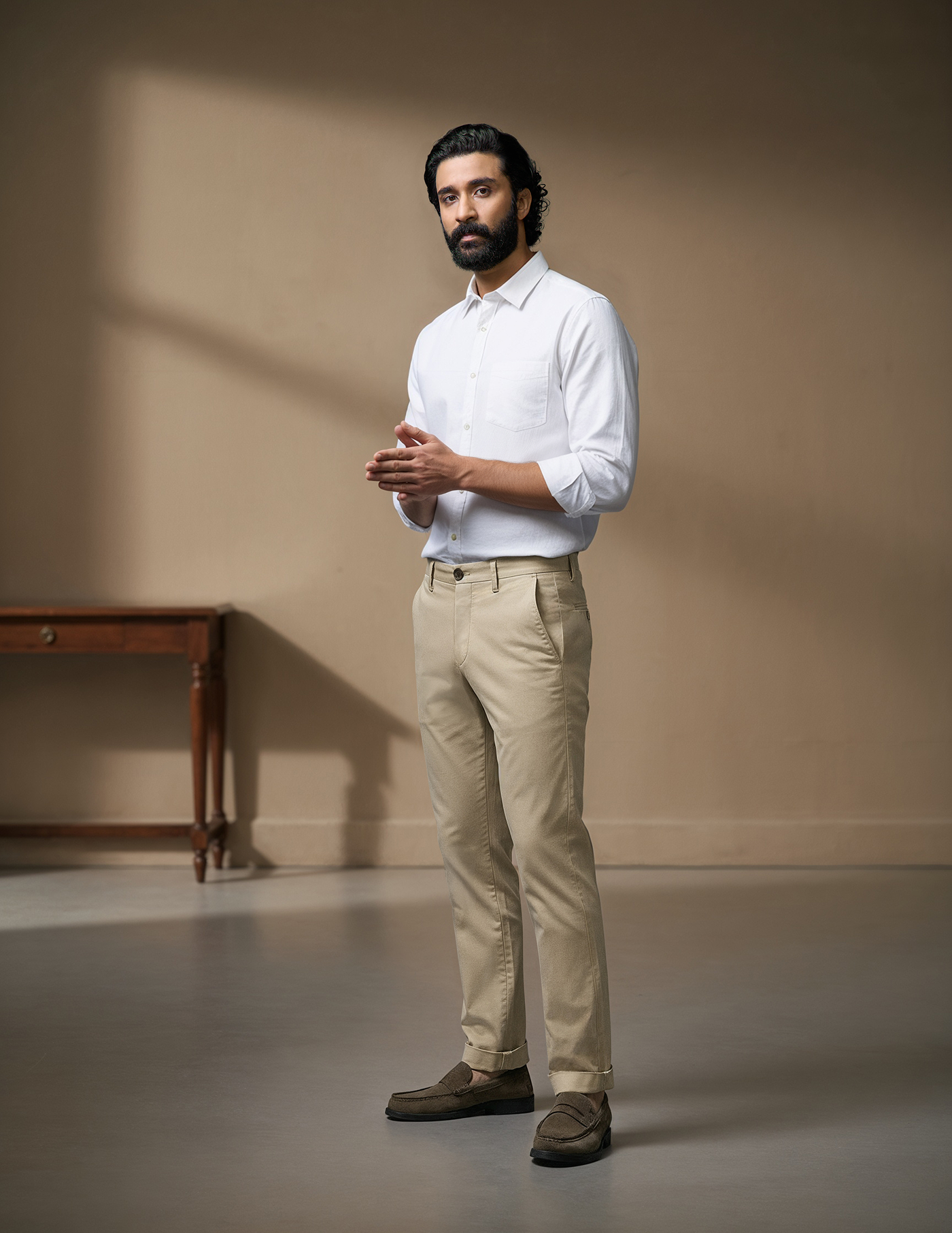 Urban Flex Modern Slim Fit Flat Front Chinos