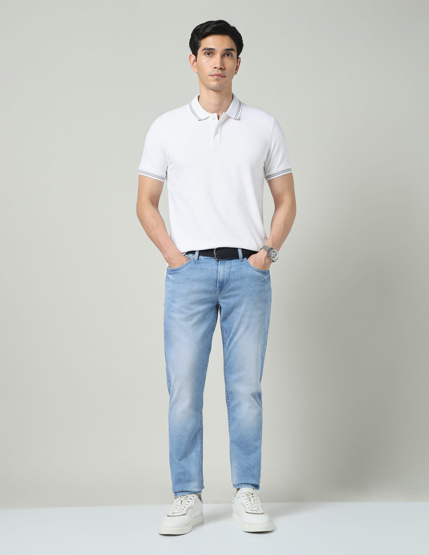 All Day Essential Slim Fit Mid-Rise Stone Wash Jeans