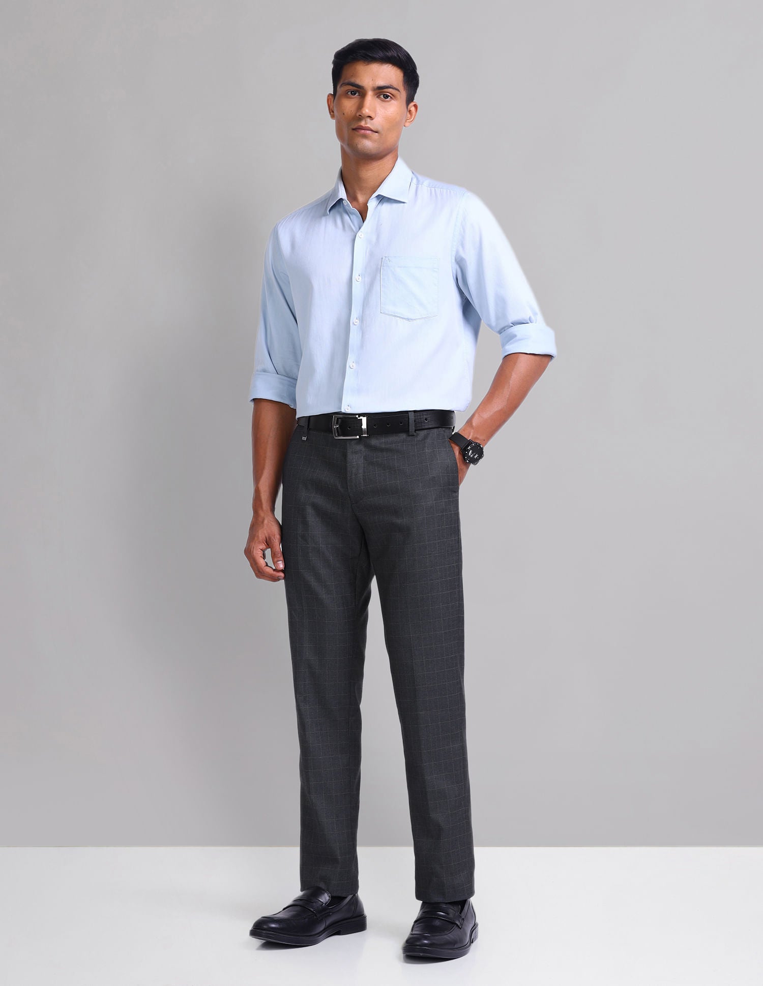 Office Pulse Smart Flex Checked Trousers