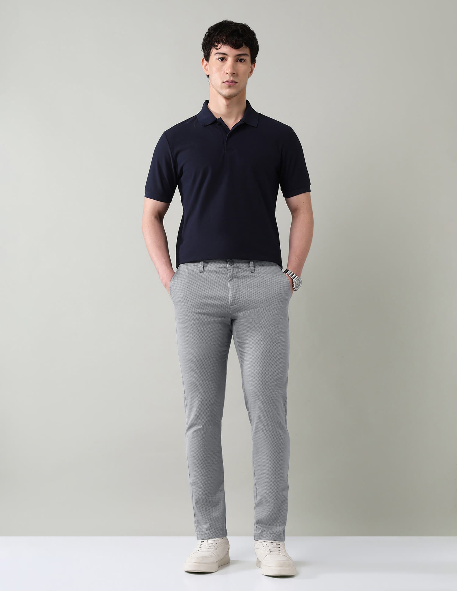 Geometric Printed Slim Fit Trousers