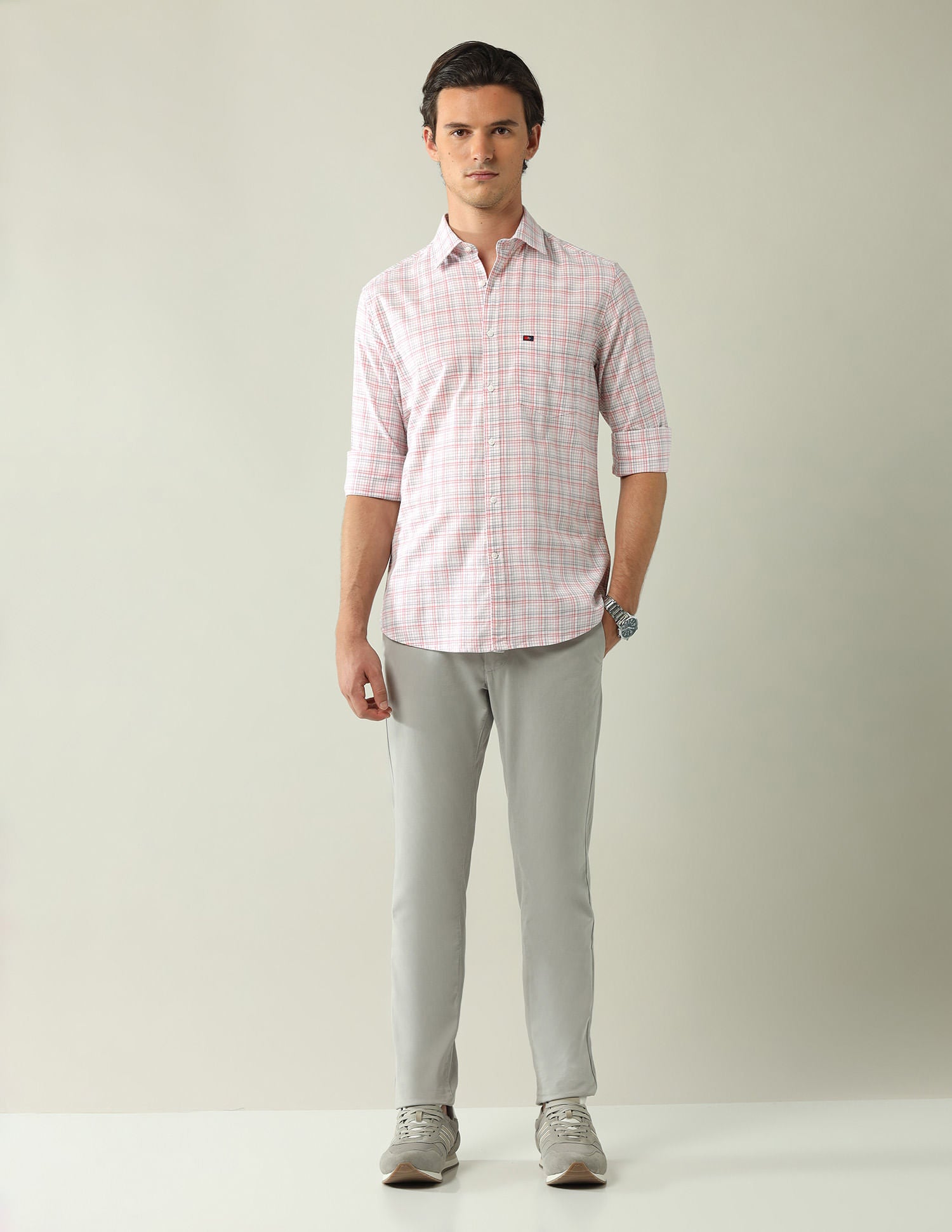 City Chronicles Modern Slim Fit Tartan Checked Shirt