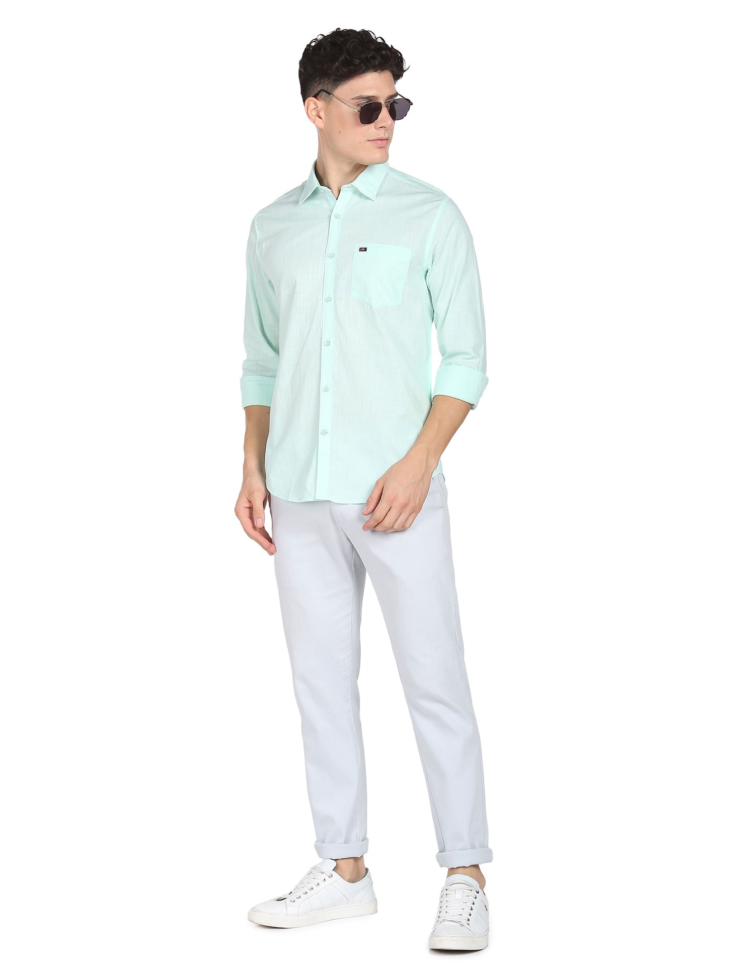 Regular Modern Slim Fit Solid Casual Shirt