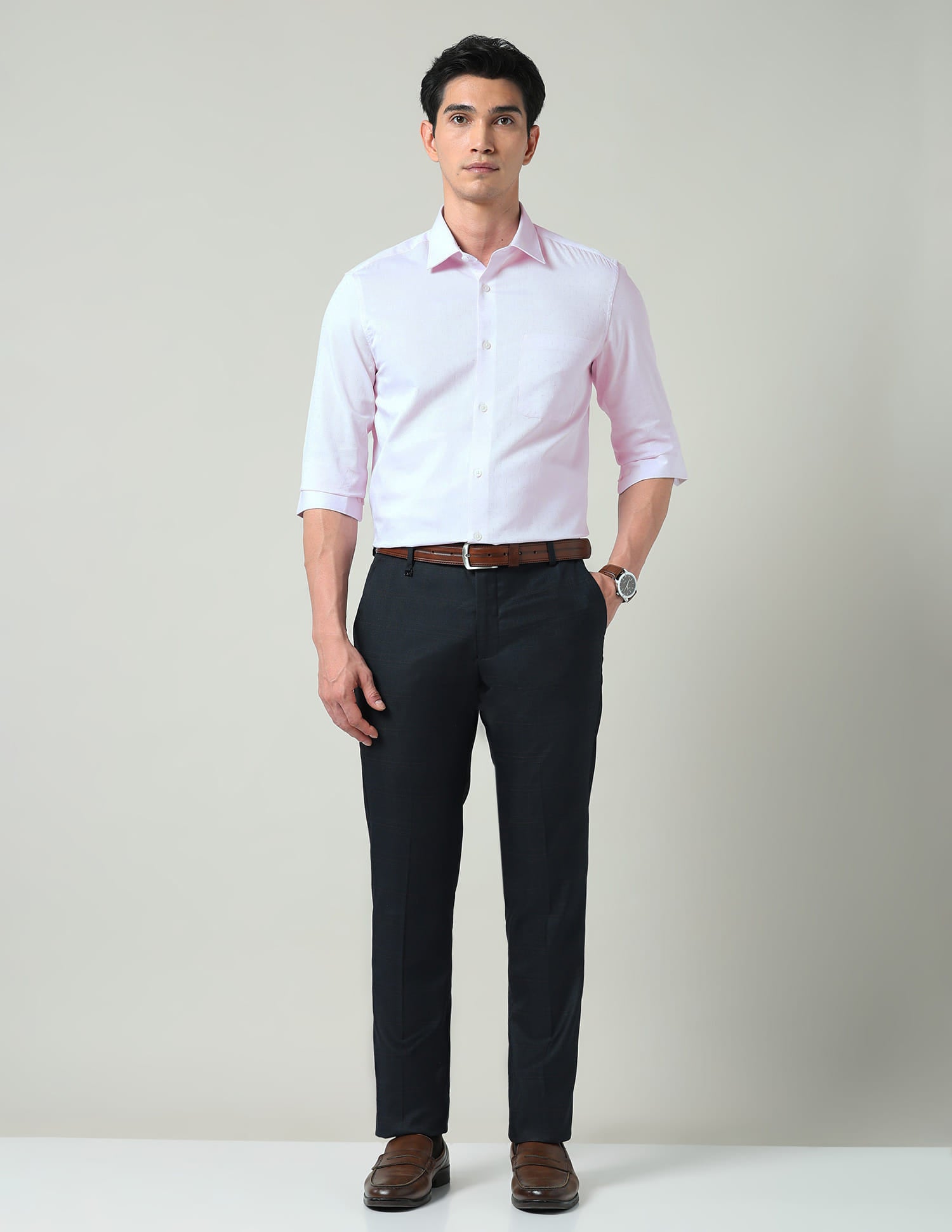 Power Pulse Solid Dobby Regular Fit Shirt