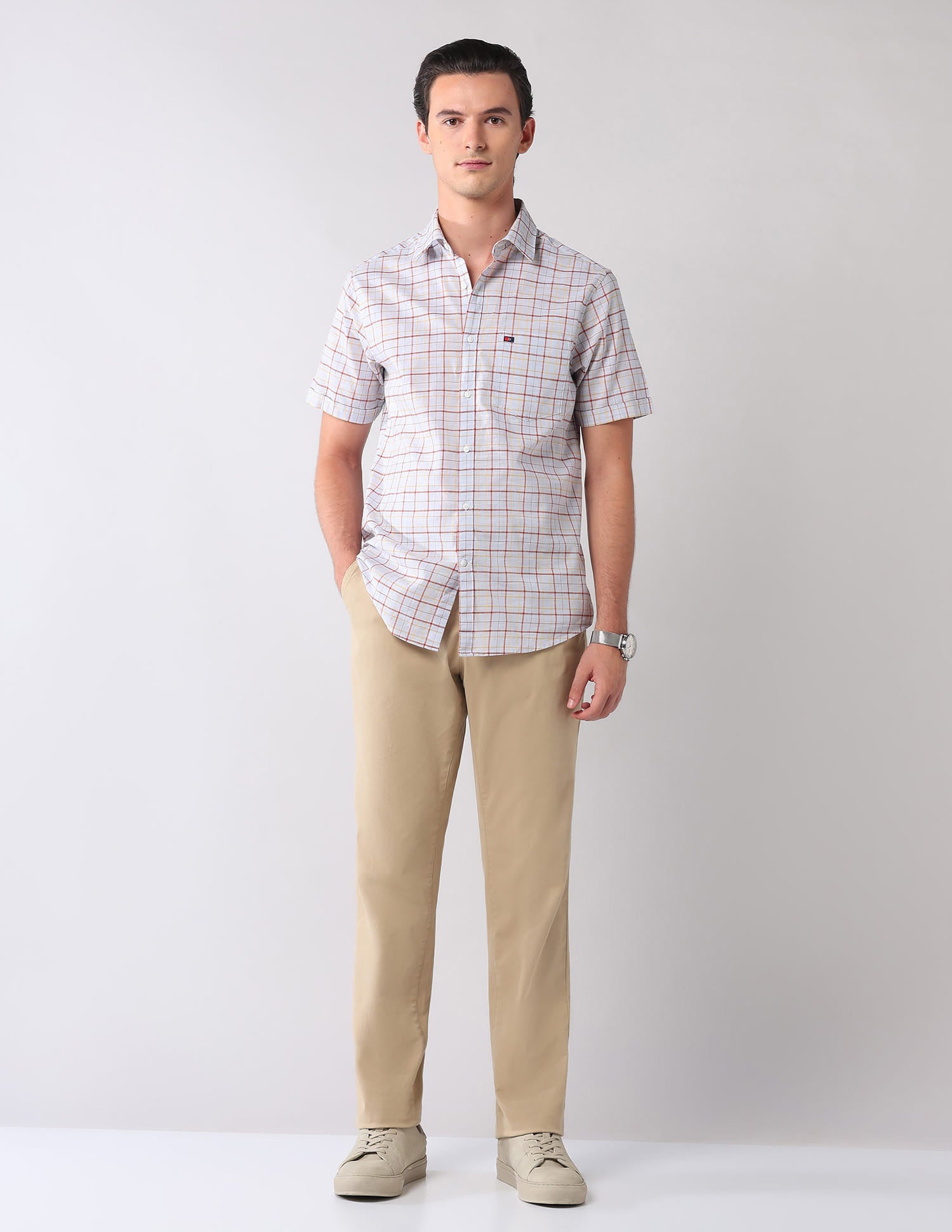 City Chronicles Modern Slim Fit Tartan Checked Shirt