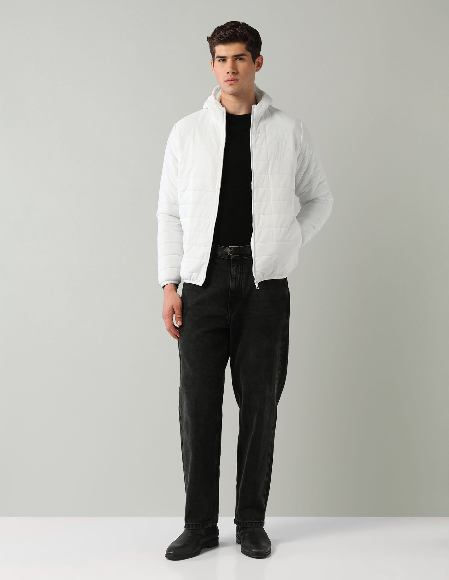 Solid Regular Fit Puffer Jacket