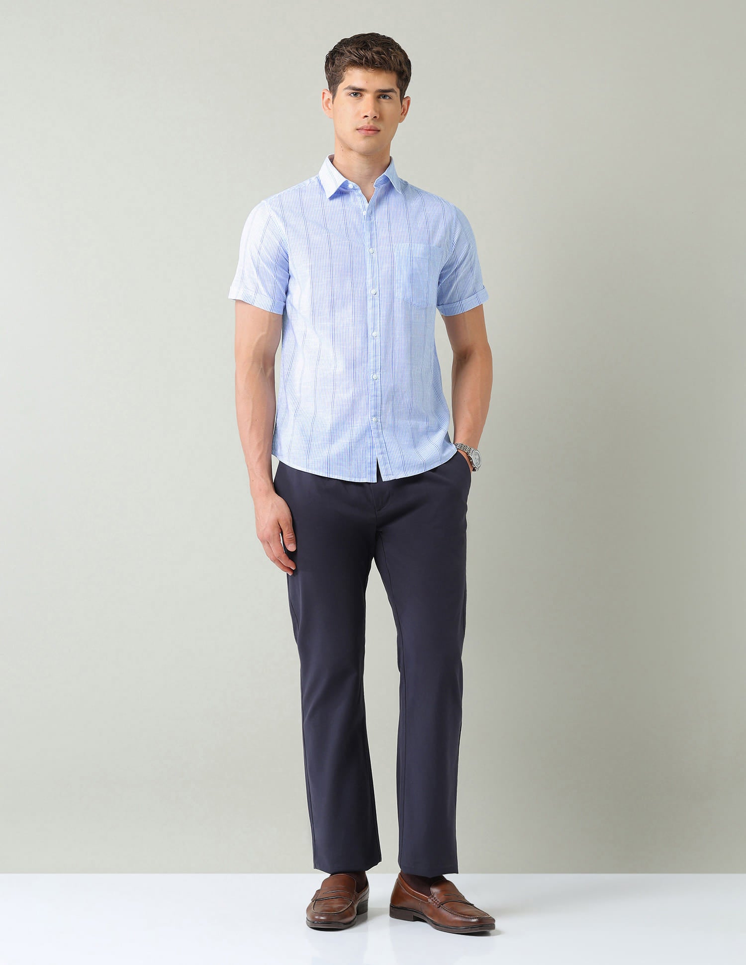 Vertical Striped Regular Fit Shirt 7
