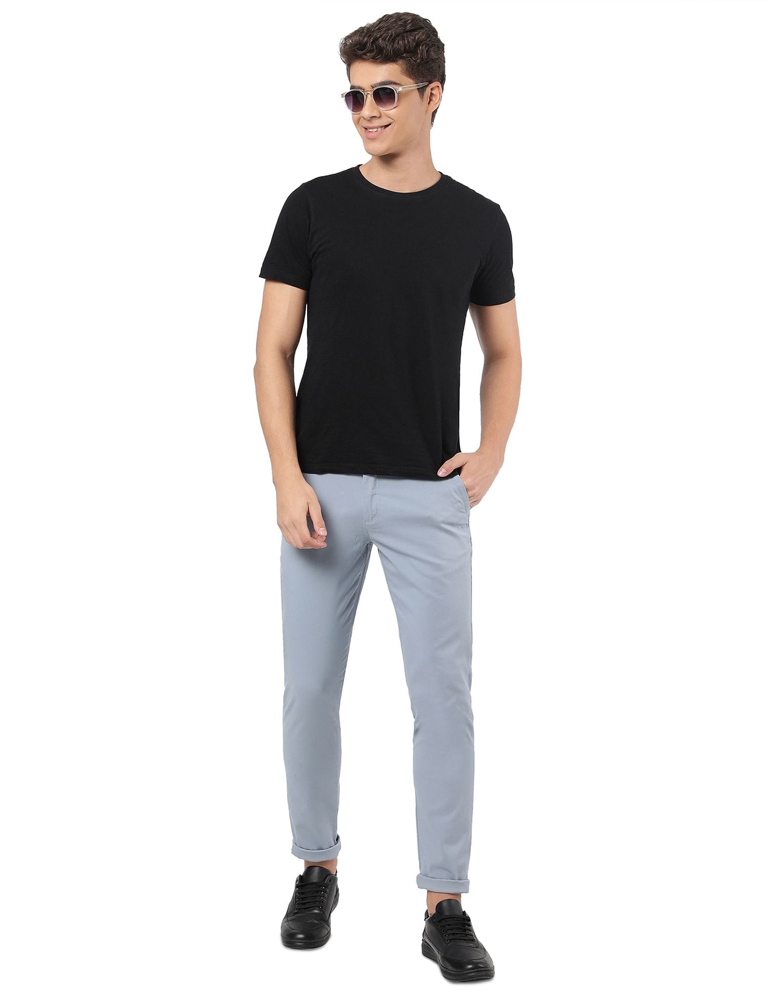 Regular Fit Flat Front Casual Chinos