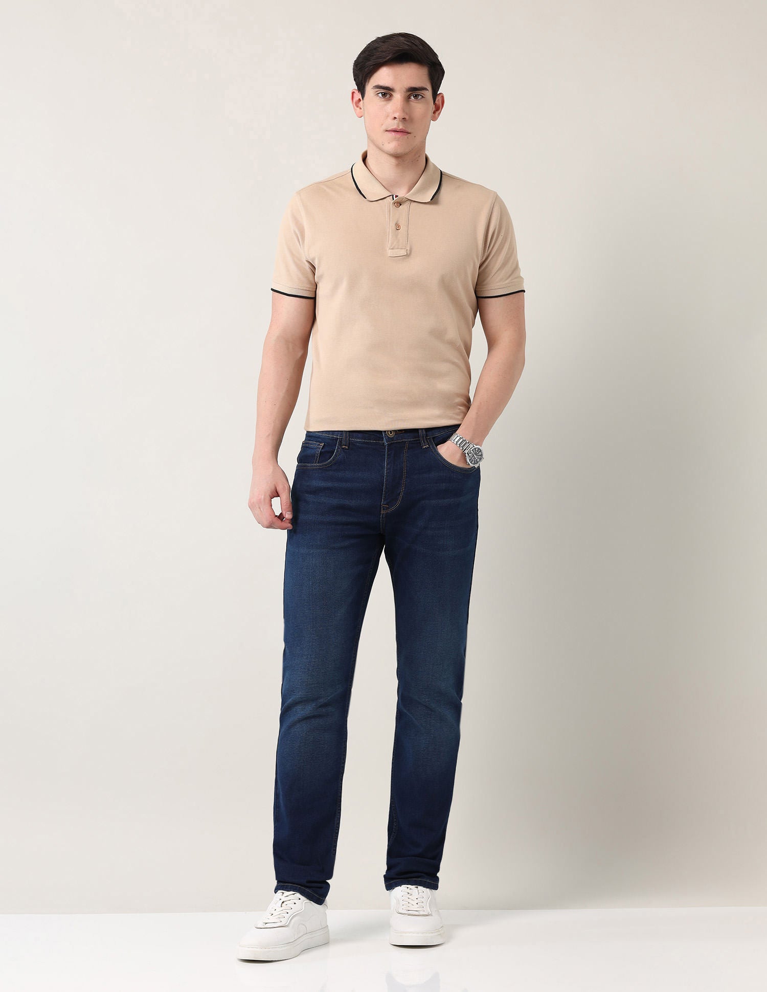 Easy-on slim Fit Mid Rise Jeans