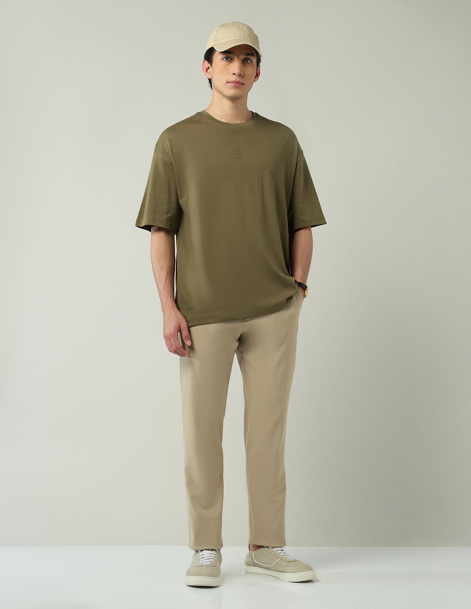 Street-Style Oversized Fit Solid T-Shirt