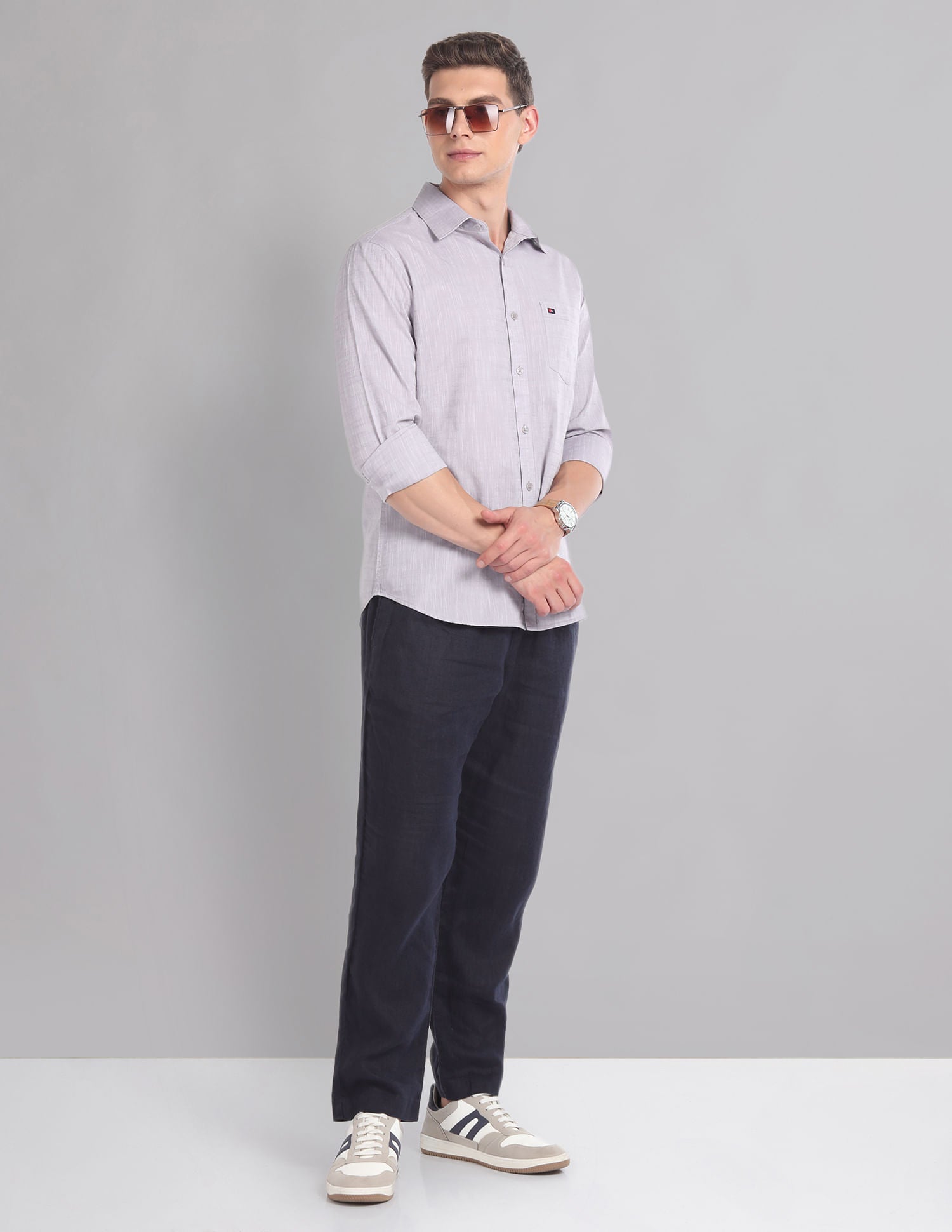 Playfully Patterned Slim Fit Summer Shirt