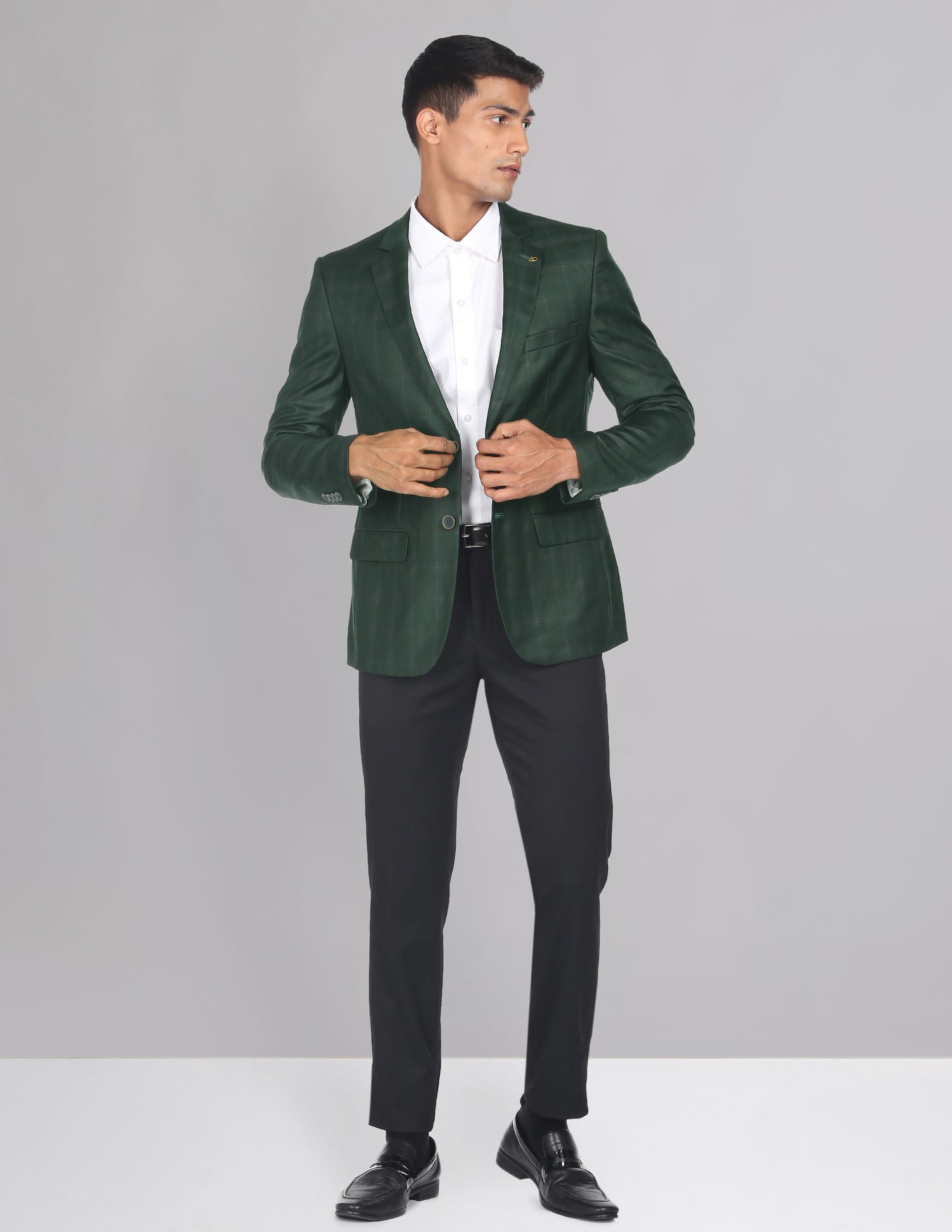 Tartan Check Twill Blazer