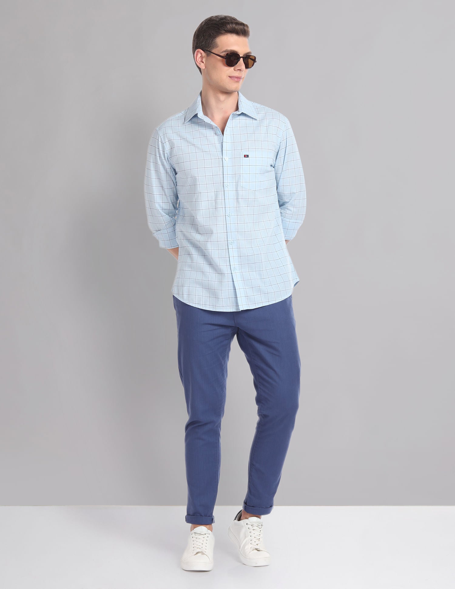 Modern-Edged Tartan Check Cotton Summer Shirt