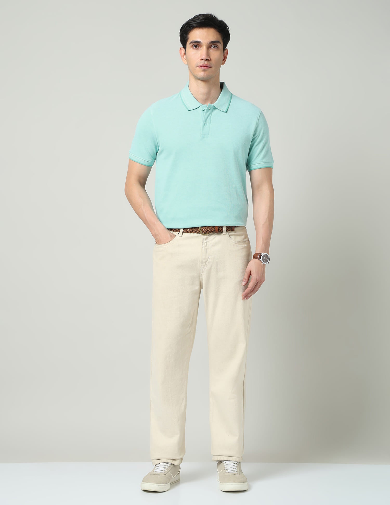 Regular Solid Slim Fit Polo Shirt