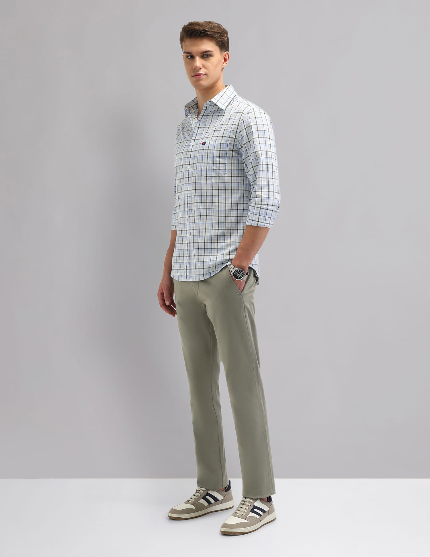 Corporate Sharp Modern Slim Fit Checked Shirt