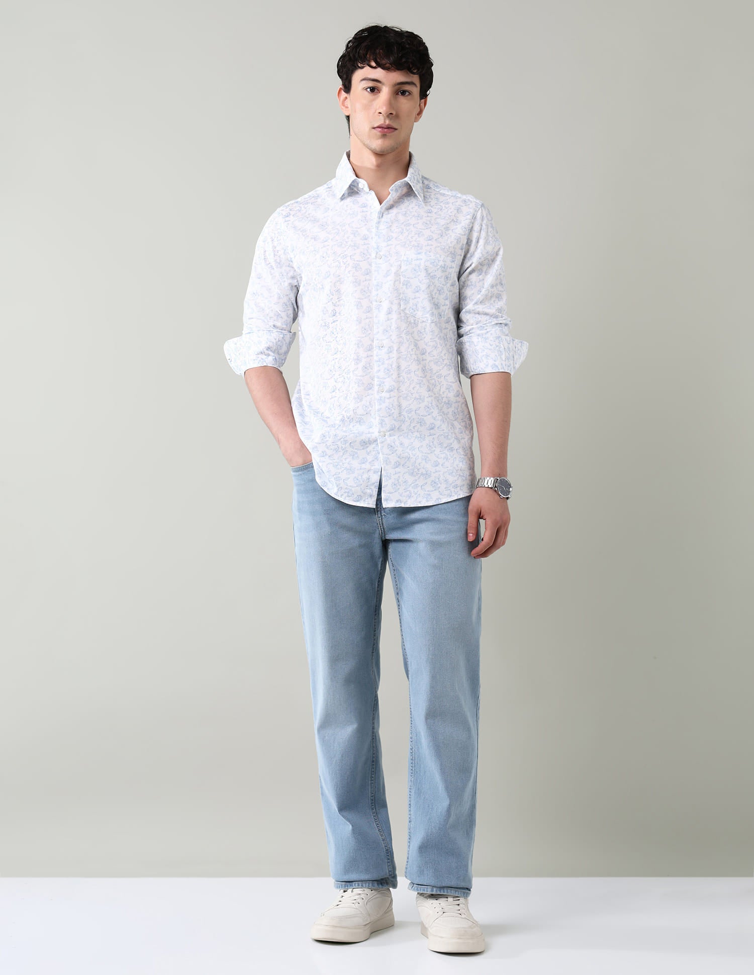 Geometric Printed Slim Fit Shirt