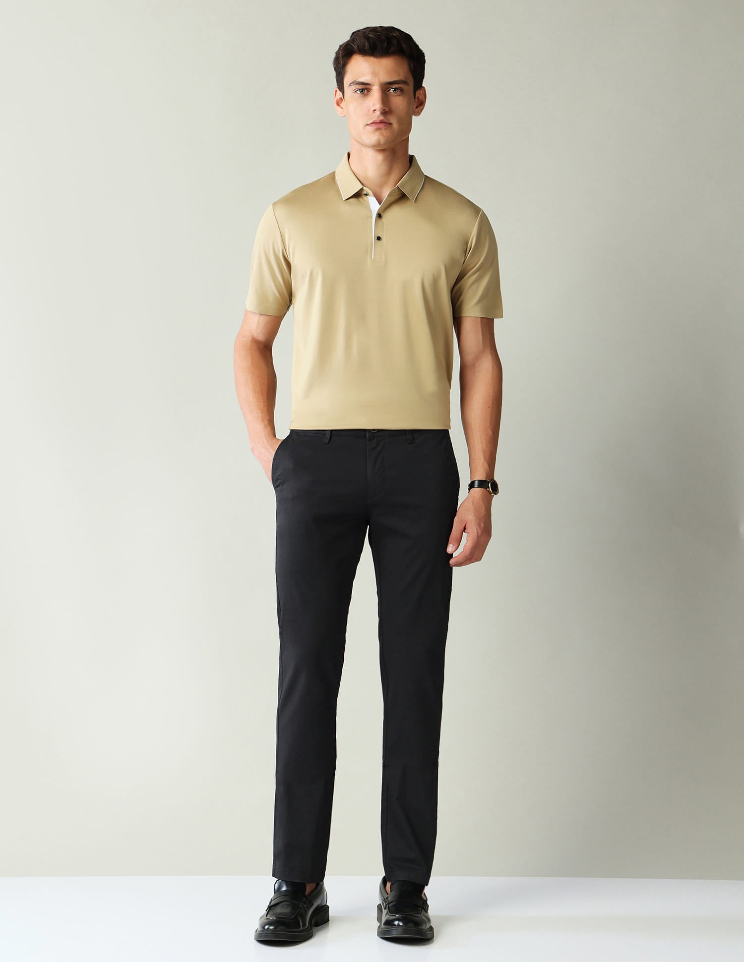 Geometric Printed Mid-Rise Slim Fit Trousers