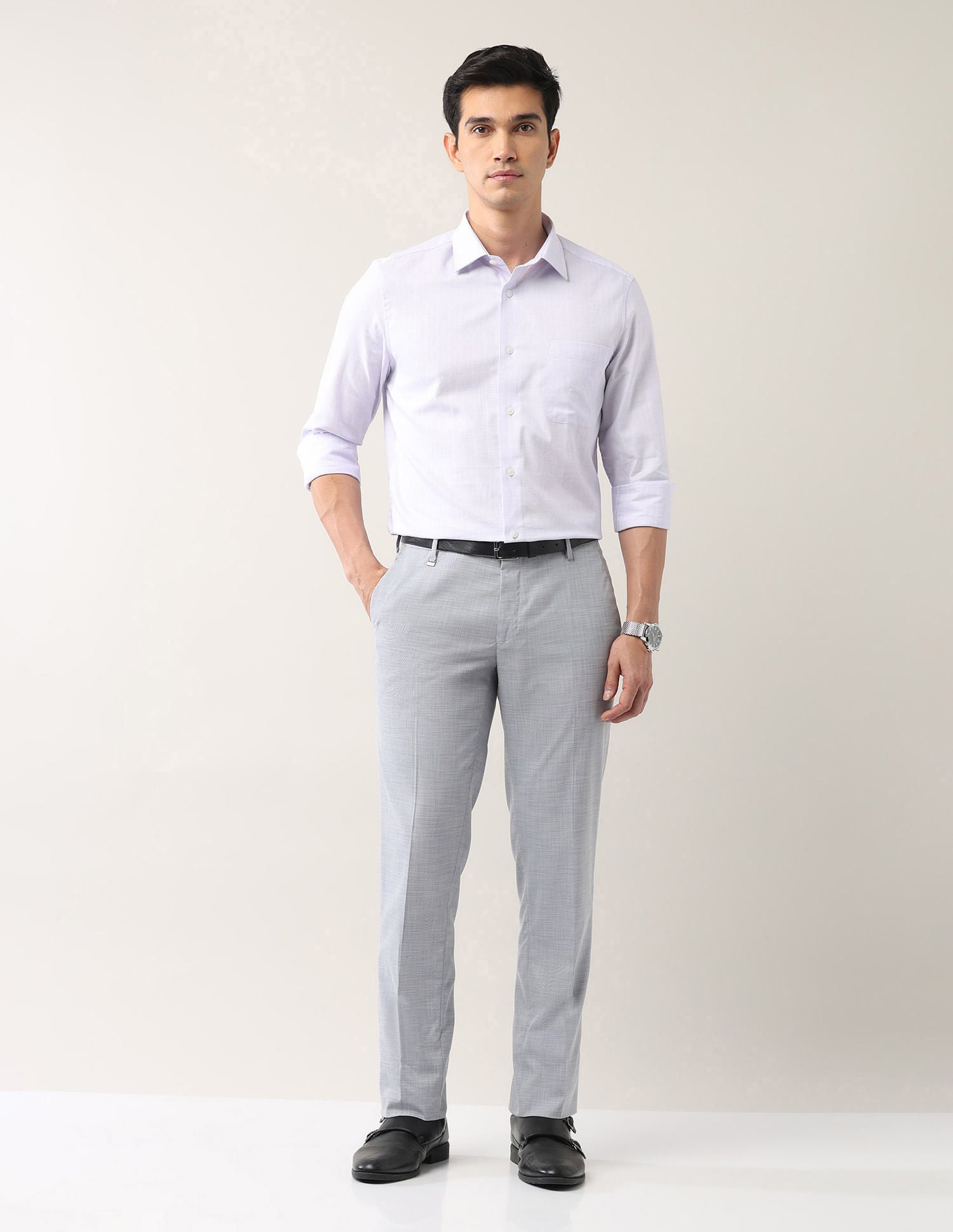 Everyday Wear Slim Fit Smart Flex Formal Trousers