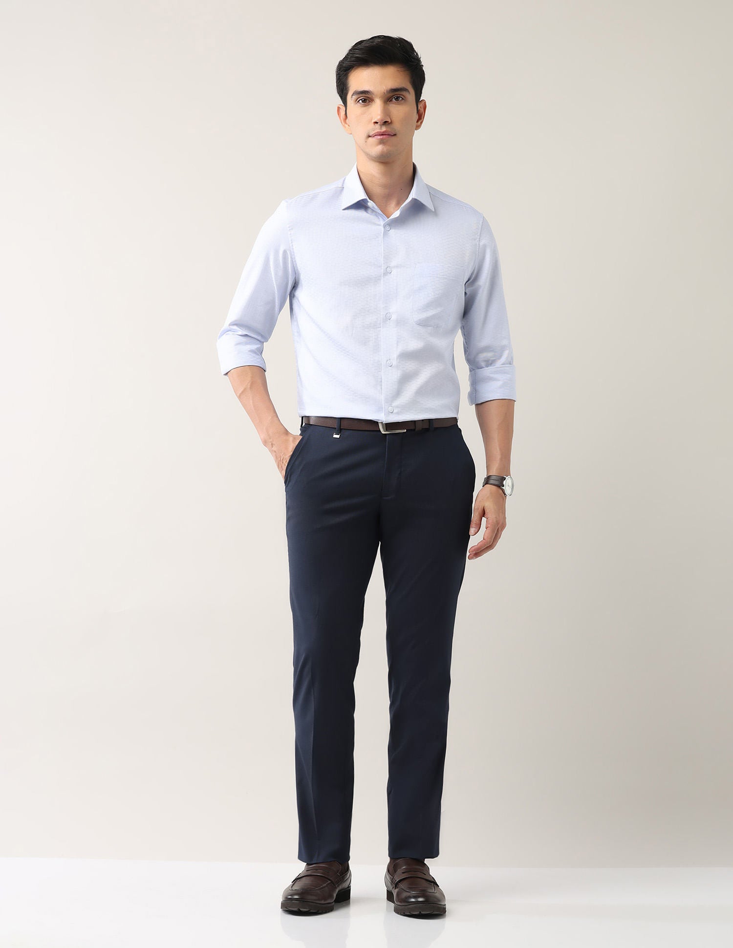 Everyday Wear Slim Fit Smart Flex Formal Trousers