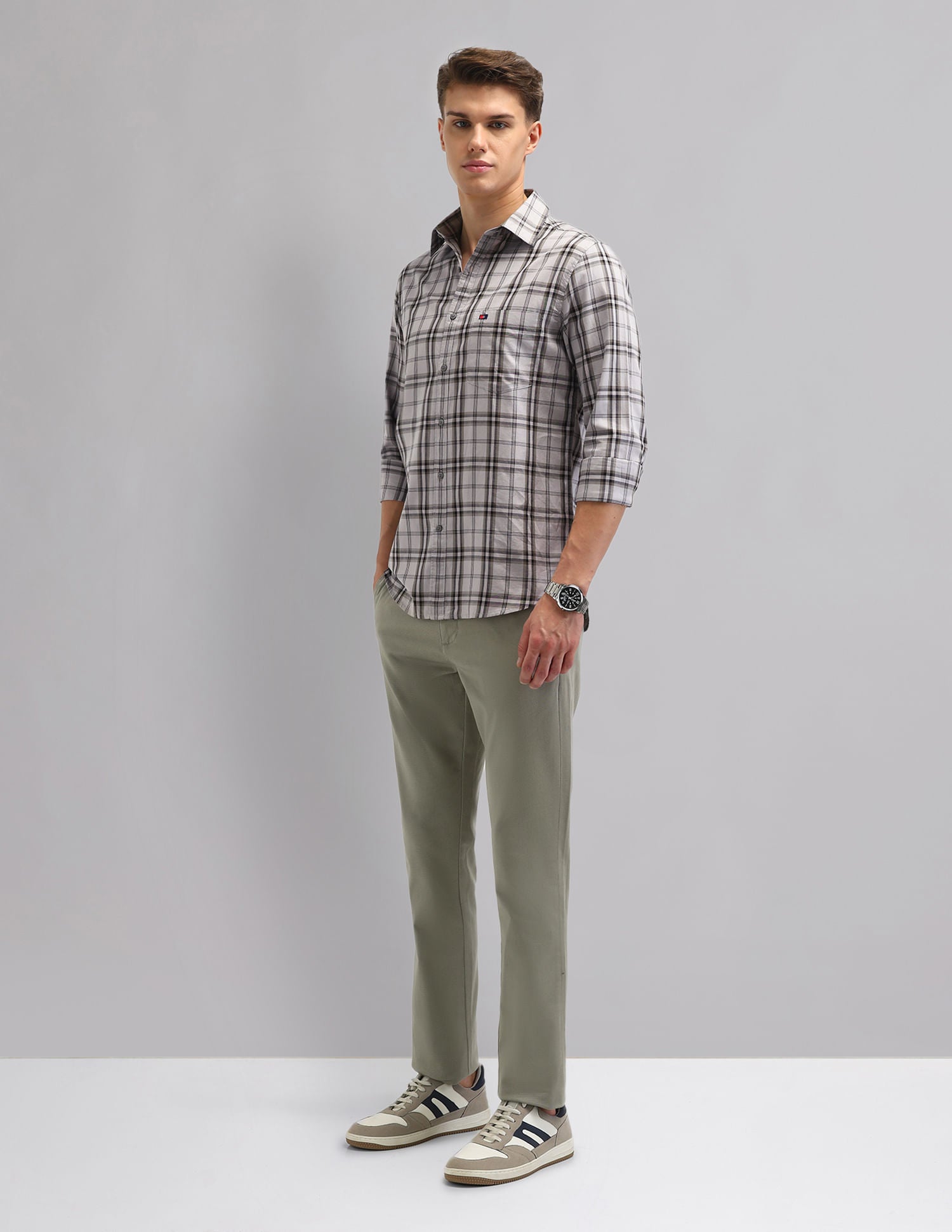 Corporate Sharp Modern Slim Fit Checked Shirt