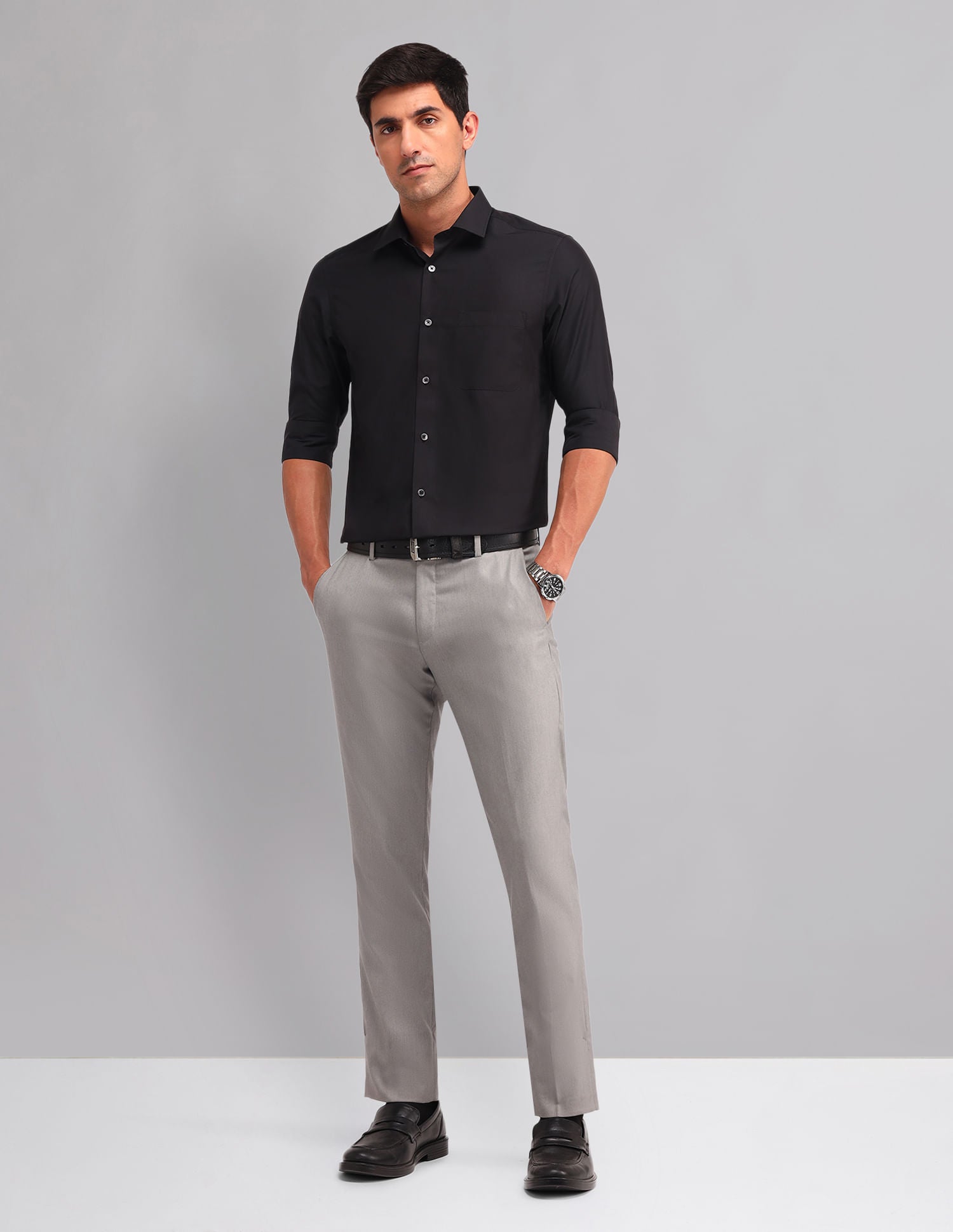 Modern Regular Fit Solid Twill Shirt
