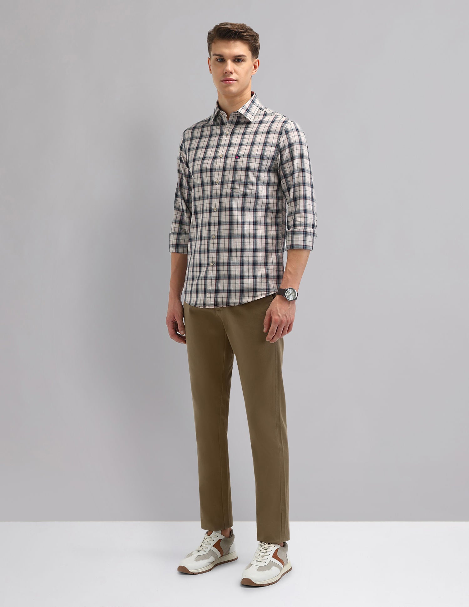 Corporate Sharp Modern Slim Fit Checked Shirt