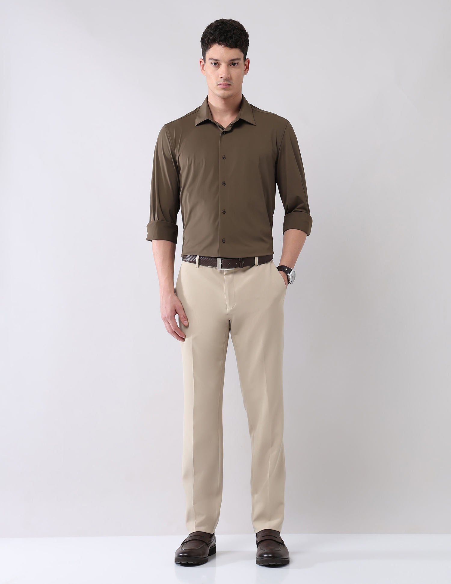 Stylish Hypermove Solid Shirt