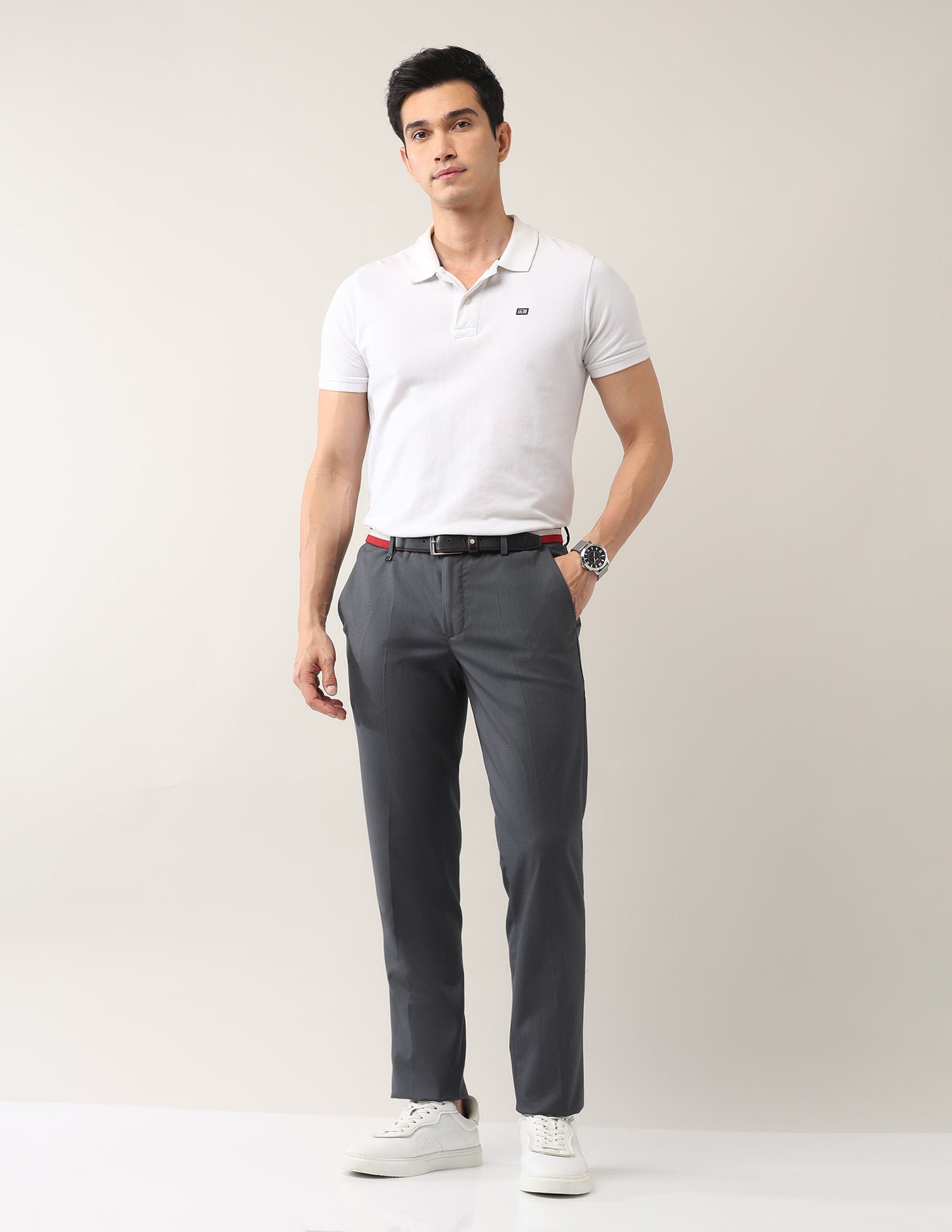 Everyday Wear Slim Fit Smart Flex Formal Trousers
