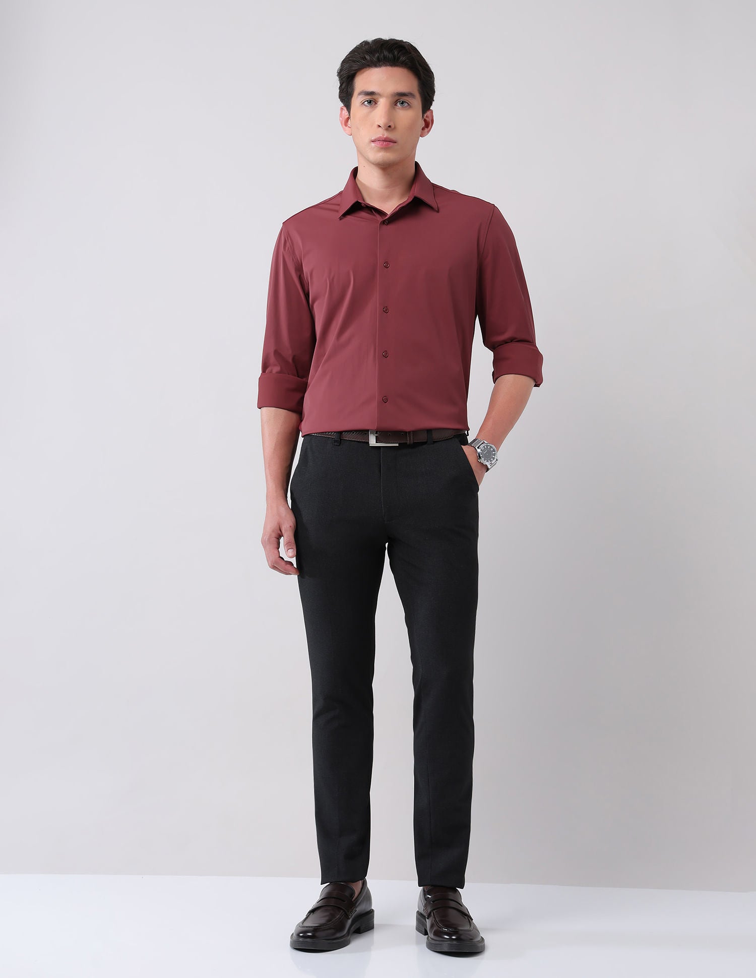 Stylish Hypermove Solid Shirt