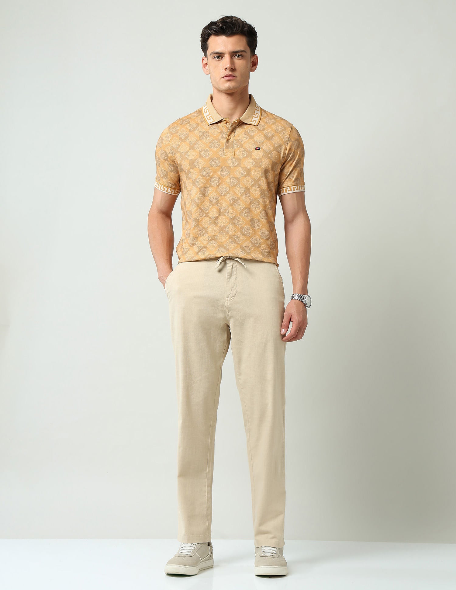 Style Edit Geometric Printed Slim Fit Polo Shirt