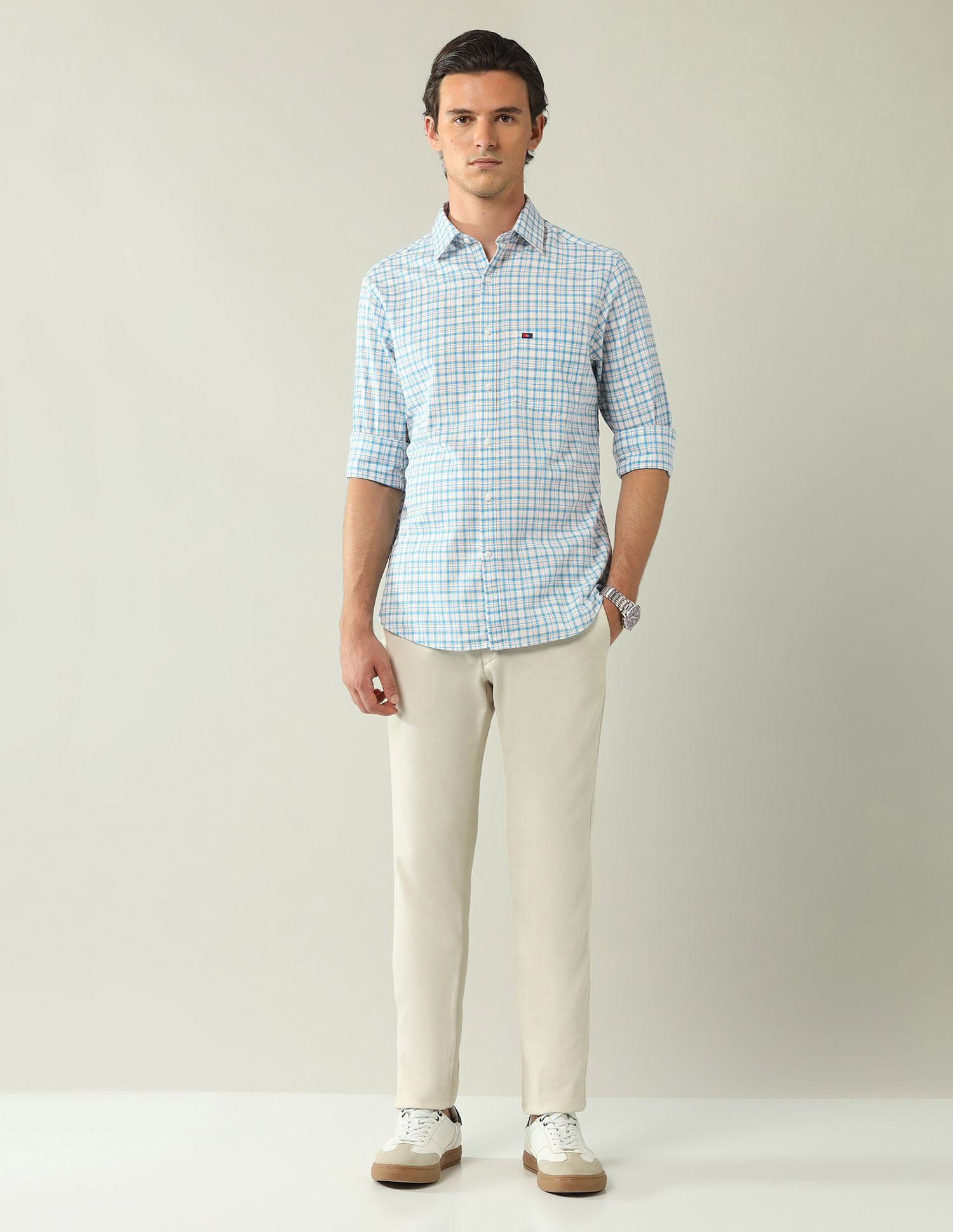 City Chronicles Modern Slim Fit Tartan Checked Shirt
