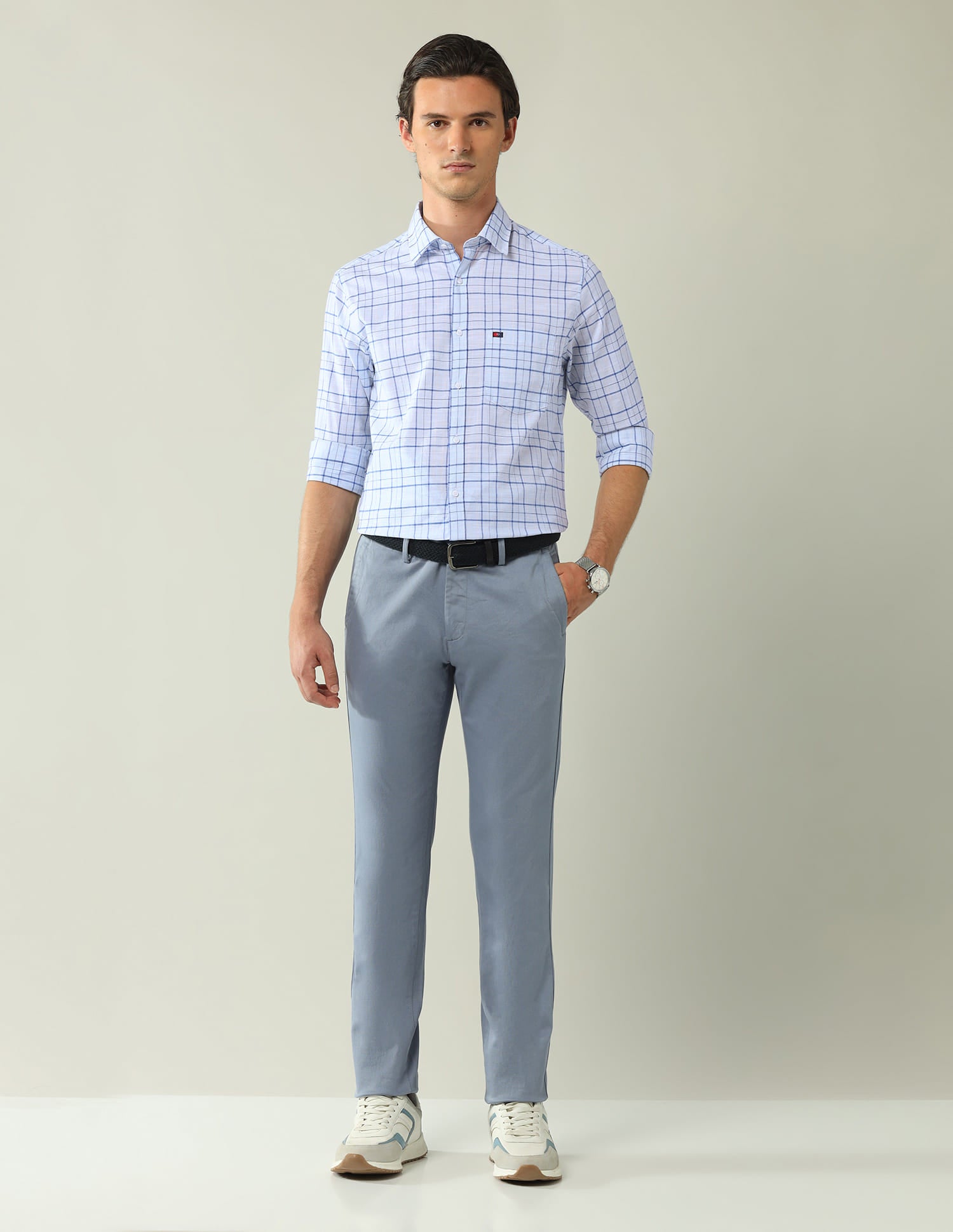 City Chronicles Modern Slim Fit Tartan Checked Shirt