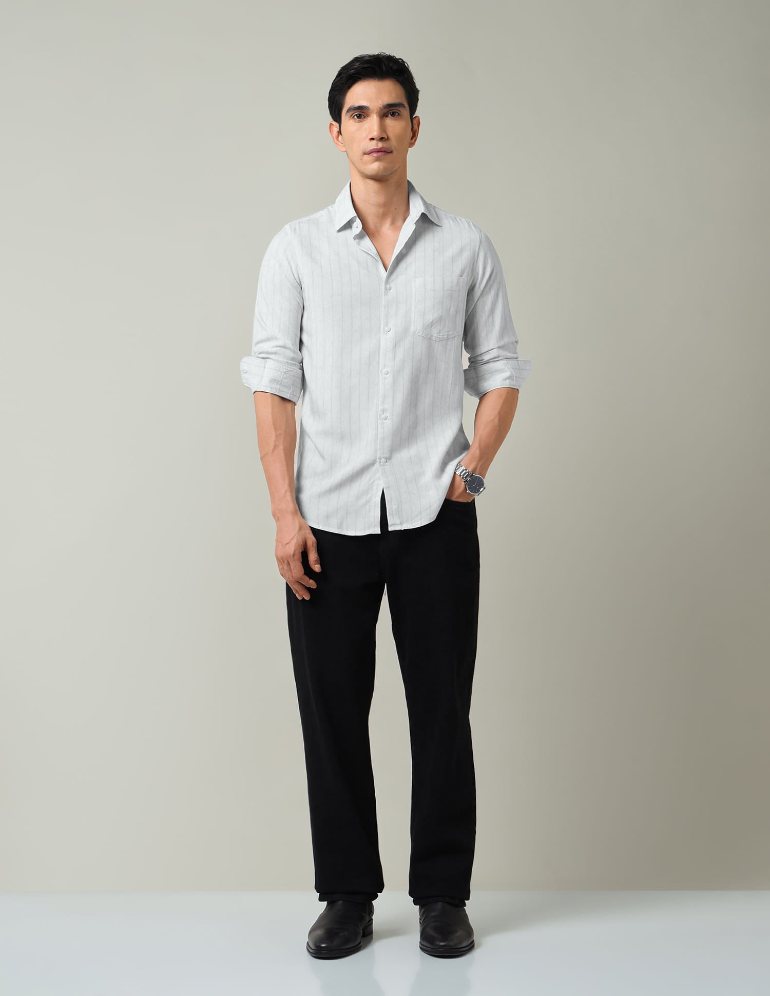 Vertical Striped Slim Fit Shirt