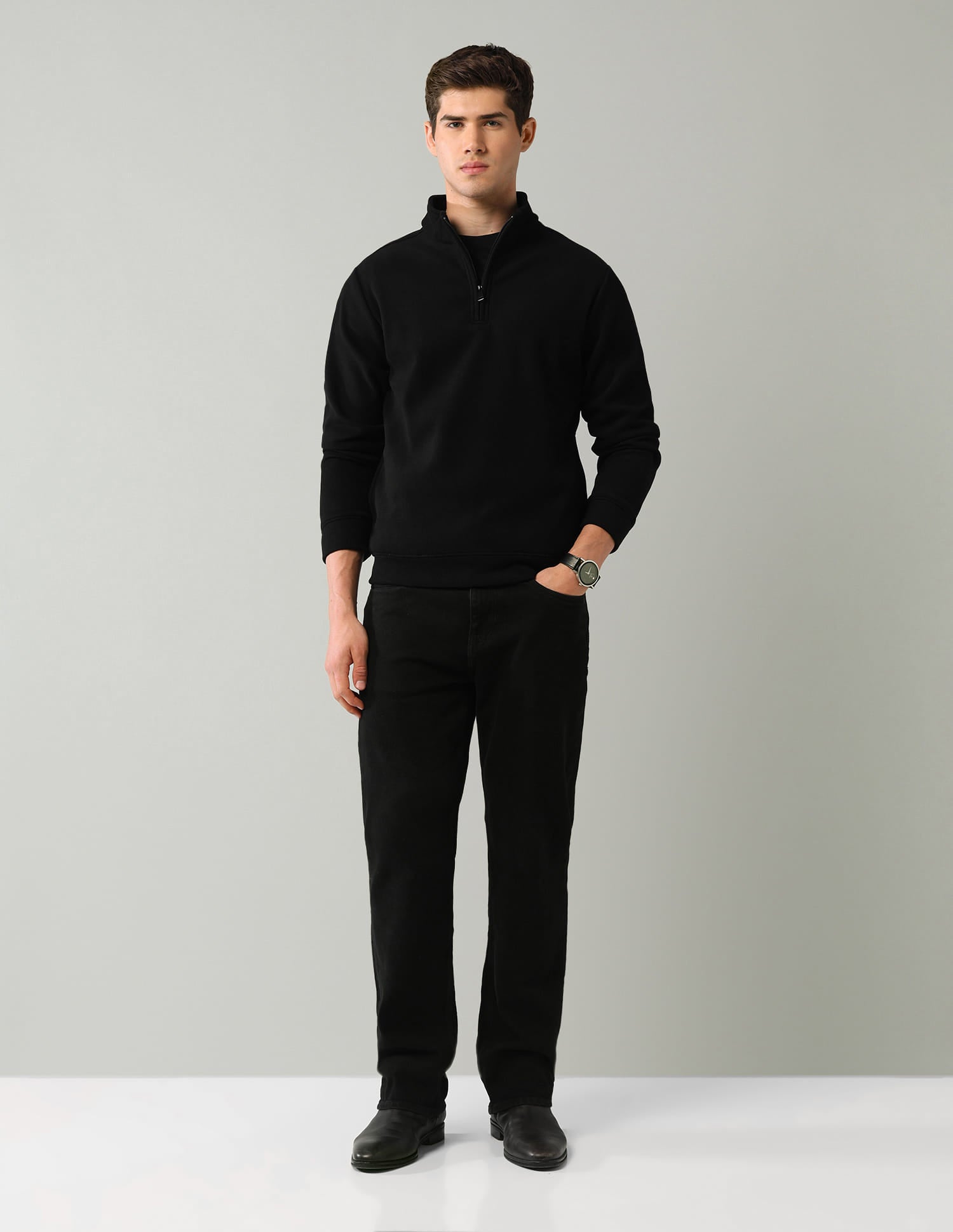 Textured Regular Fit Sweatshirt