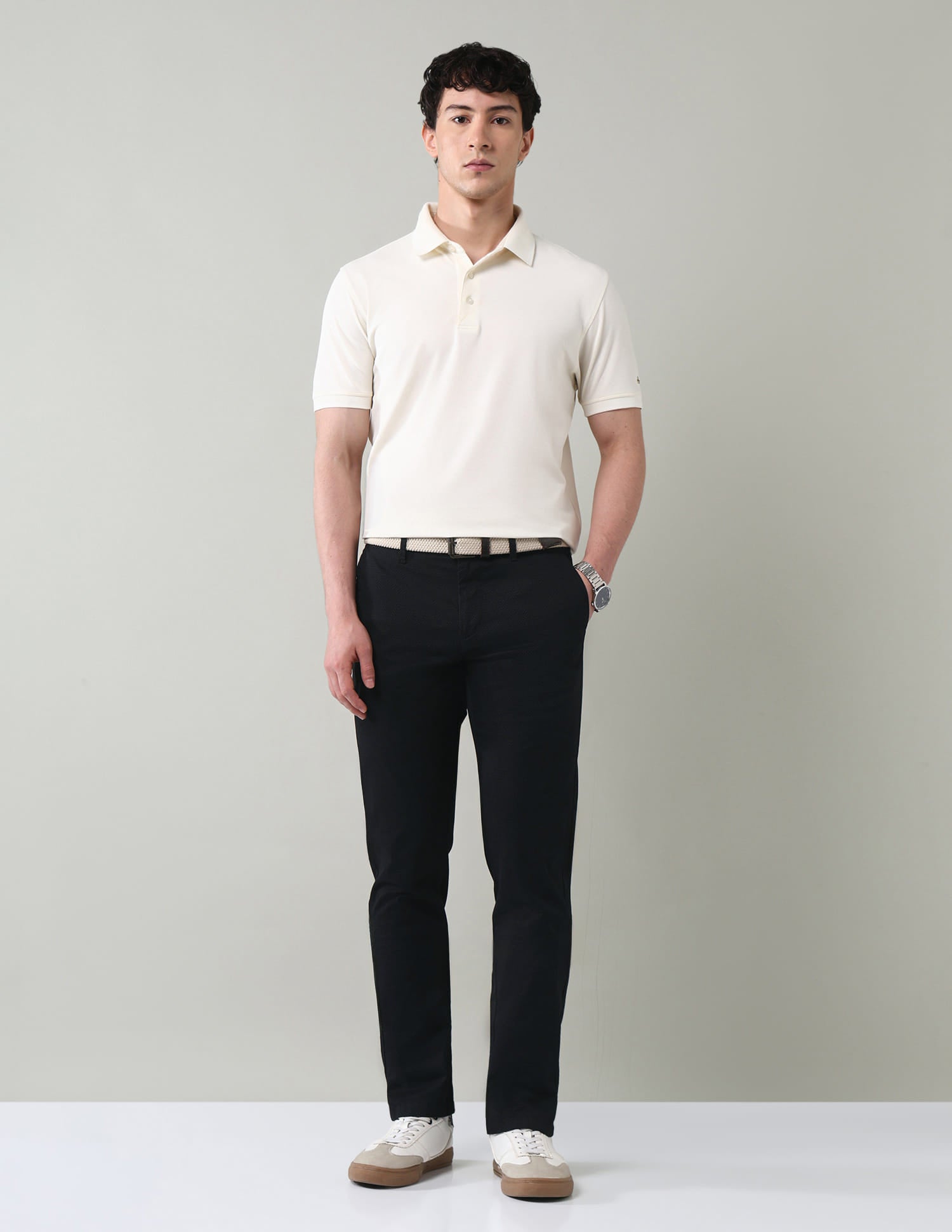 Geometric Printed Slim Fit Trousers