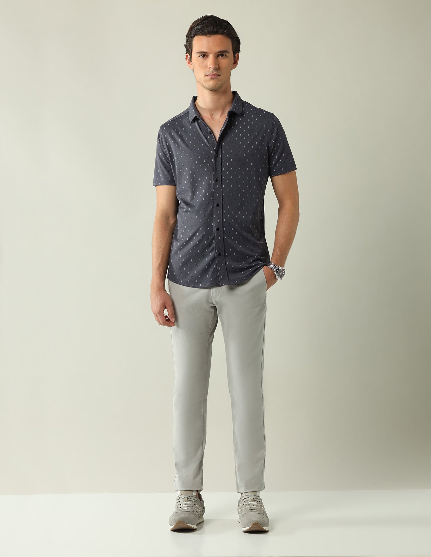 Regular Slim Fit All-Over Printed Shirt